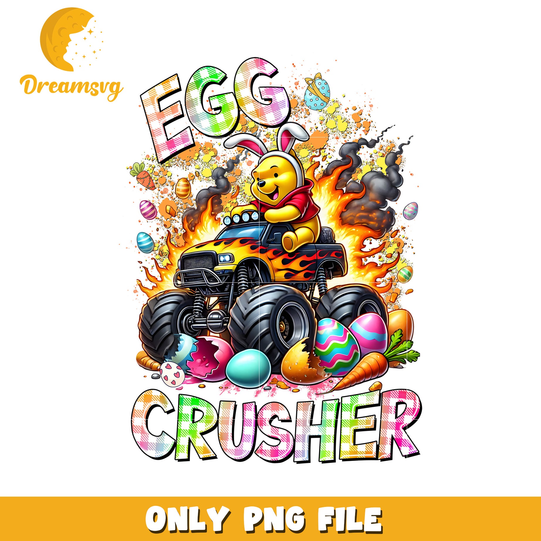 Easter Winnie the Pooh Monster Truck PNG