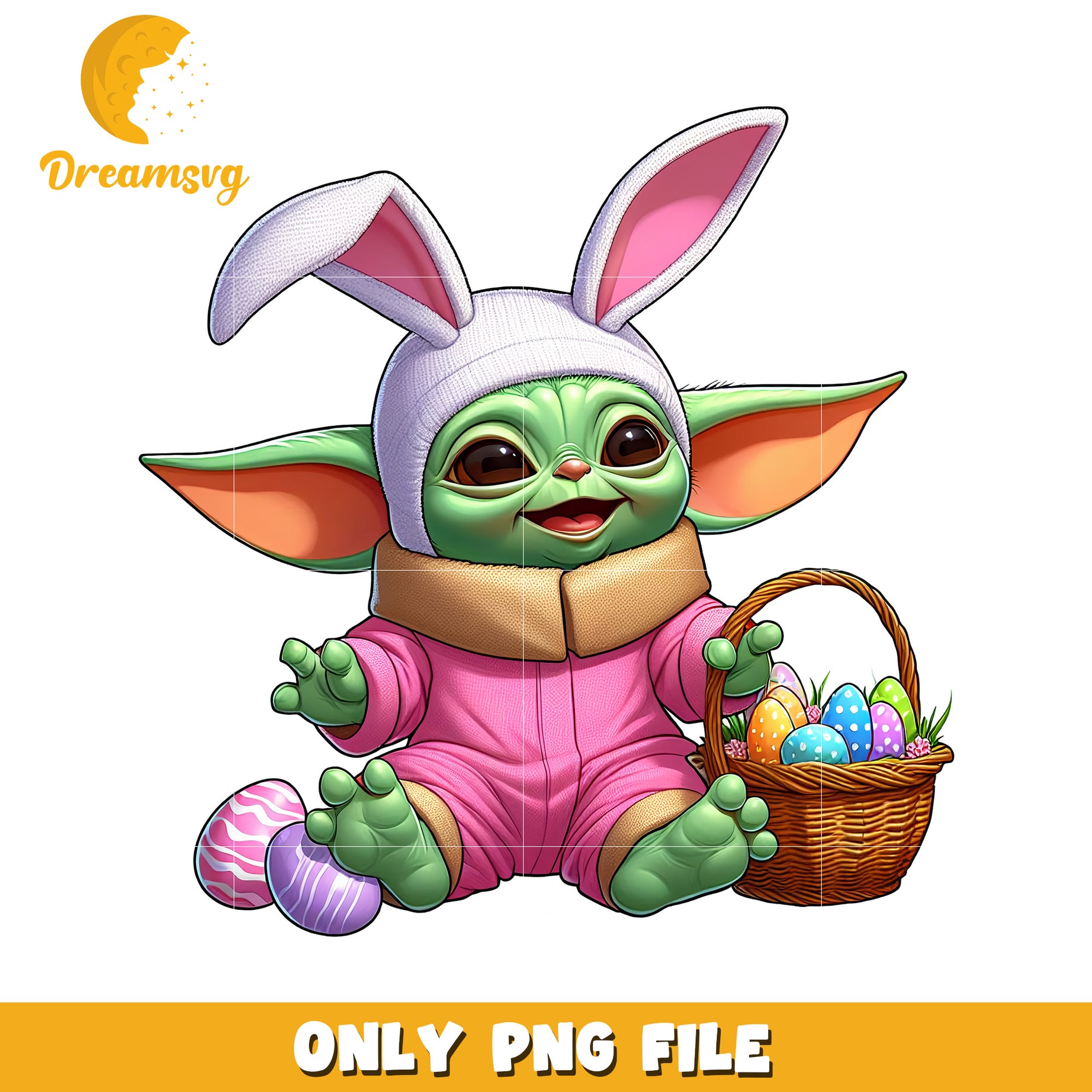 Easter Yoda Bunny PNG Clipart