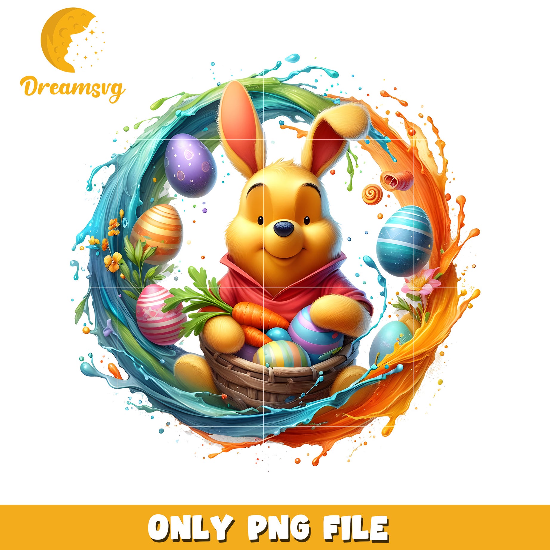 Easter bunny eggs design png, easter eggs png, disney easter eggs png