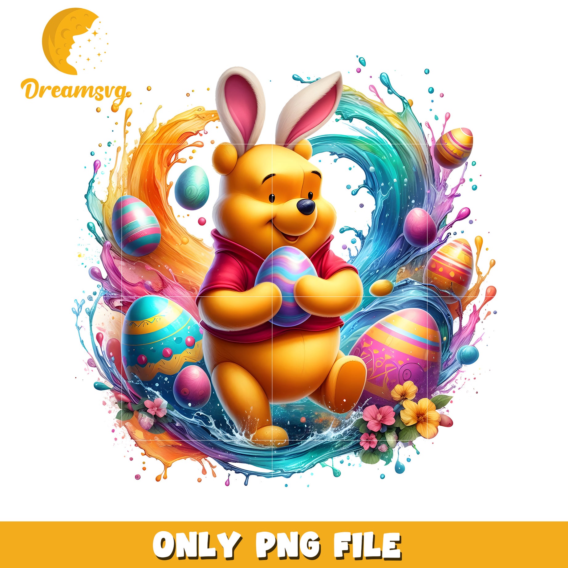 Easter eggs design the pooh png, disney easter eggs png, pooh png