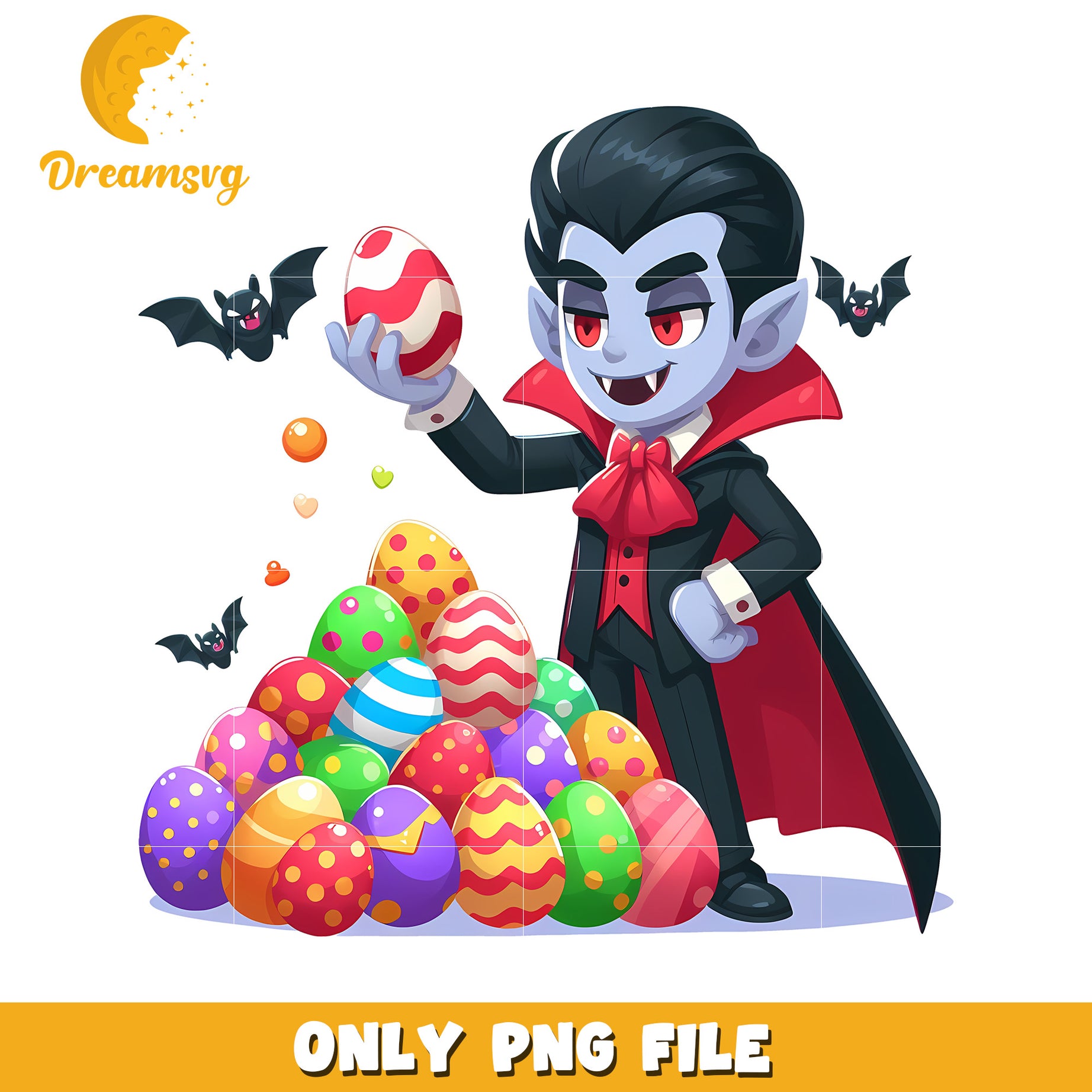 Easter eggs vampire custome png, easter day png, horror movie png