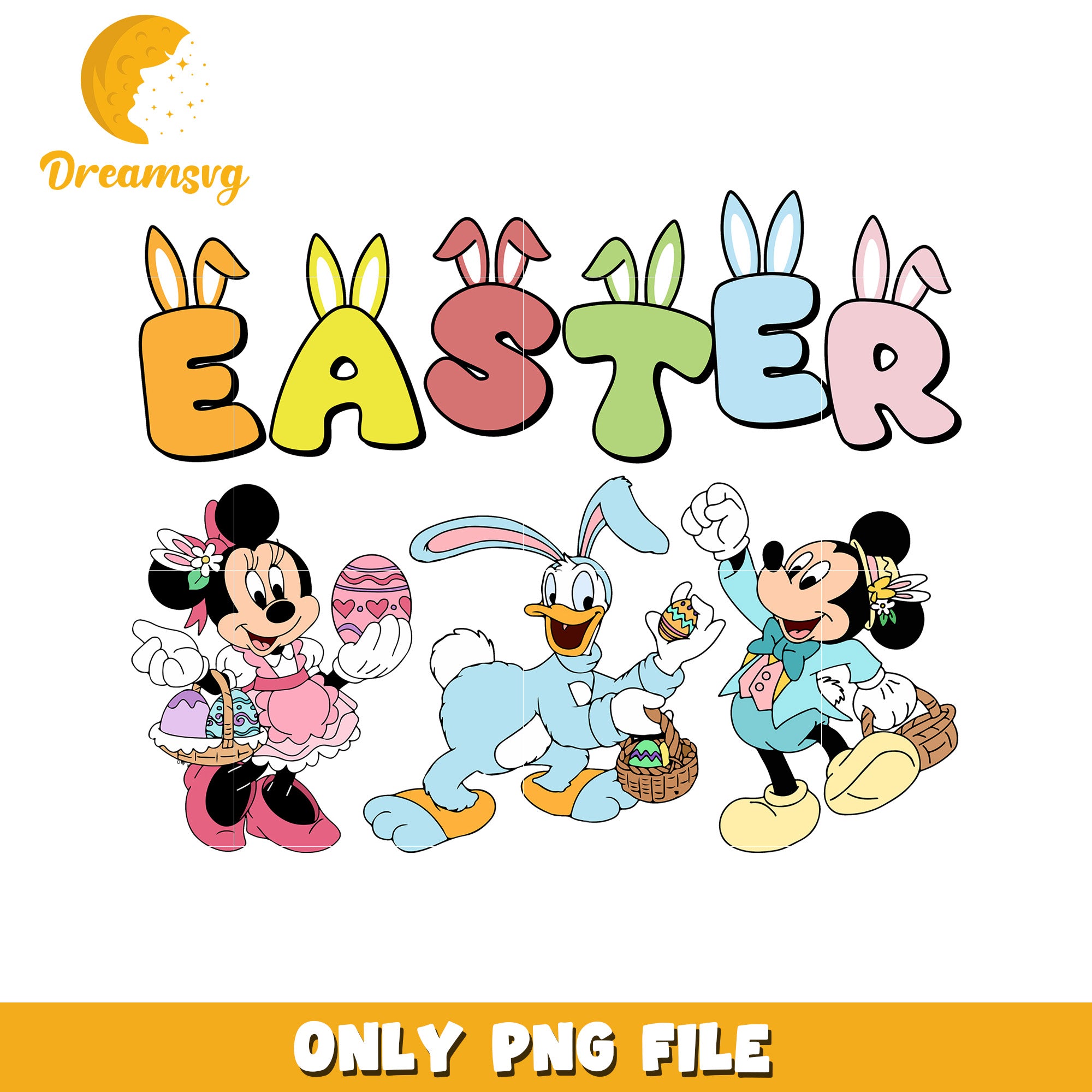 Easter font design png, easter bunny png, disney friends png