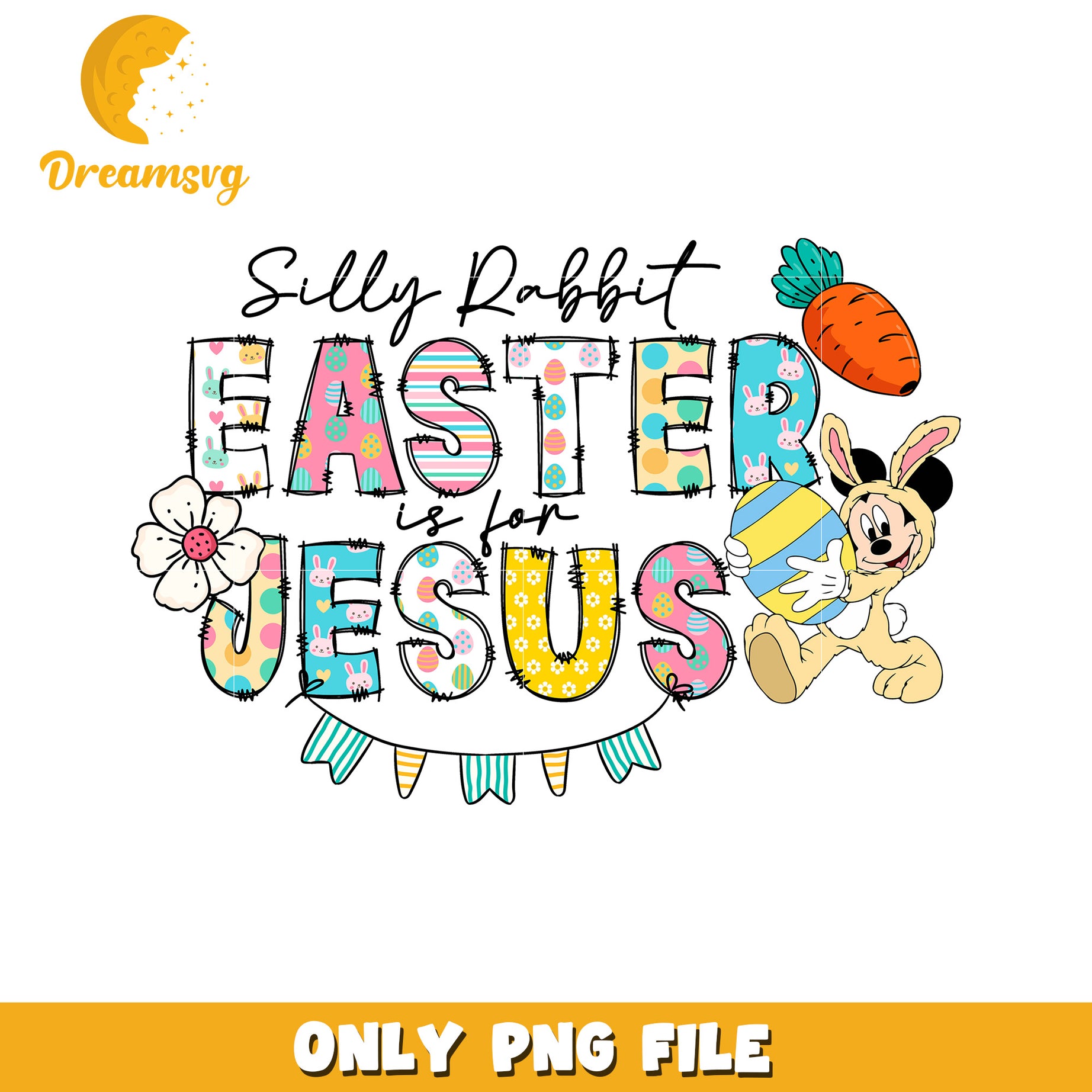 Easter is for Jesus PNG  Cute Bunny Design