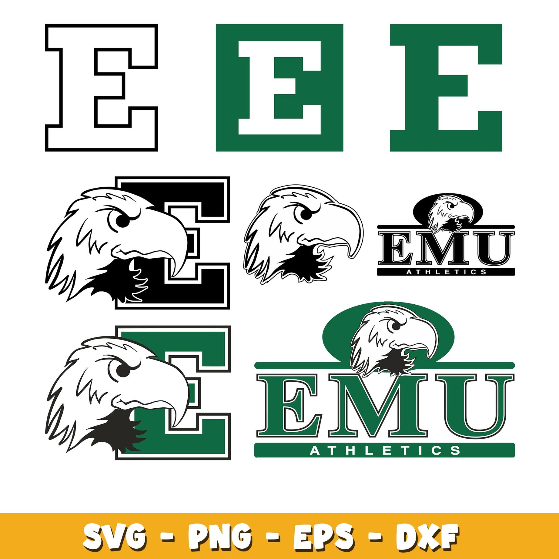 Eastern Michigan Eagles Bundle svg, Eastern Michigan Eagles logo svg, ncaa svg  