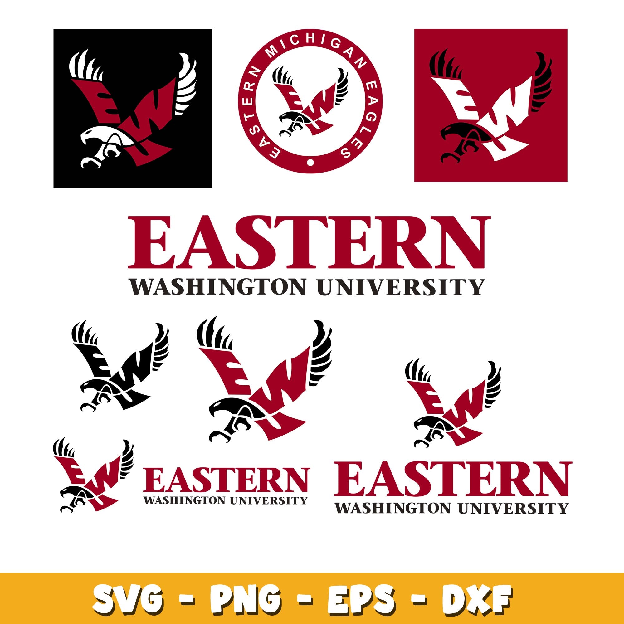 Ewu Rgb Eastern Washington Eagles Bundle svg, Eastern Washington Eagles logo s ...