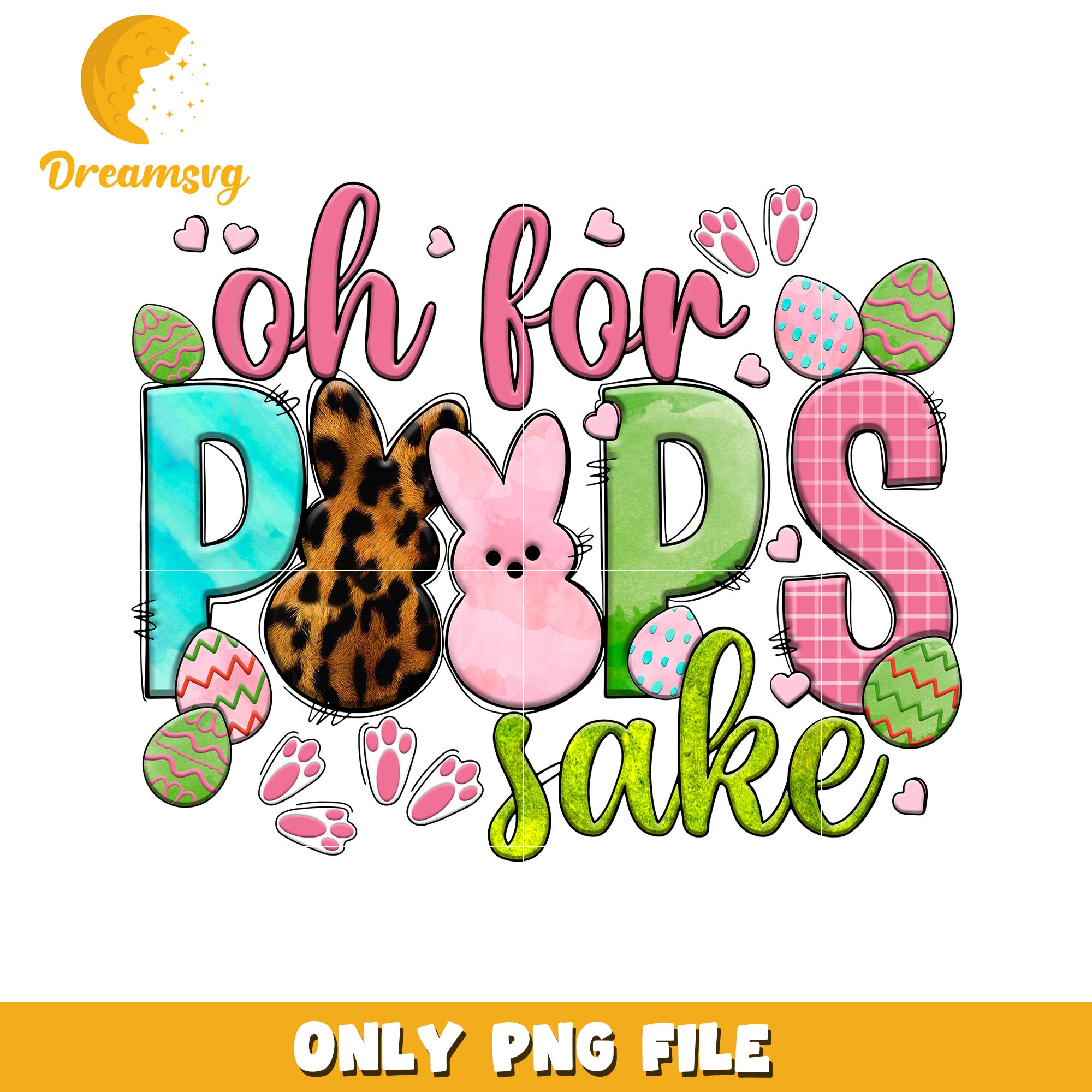 Easter pattern oh for peeps for sake png, easter day png