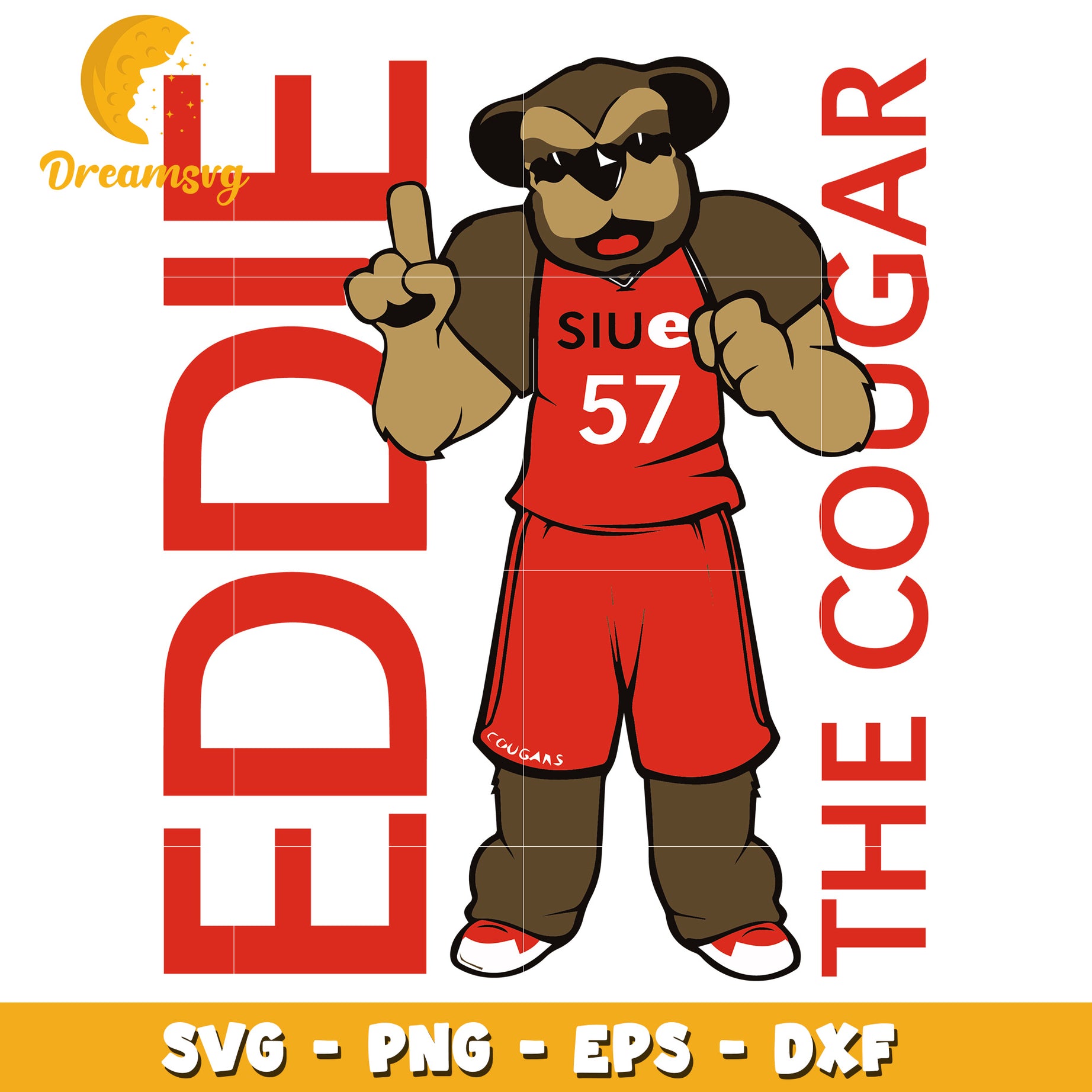 Eddie the Cougar SVG PNG EPS DXF