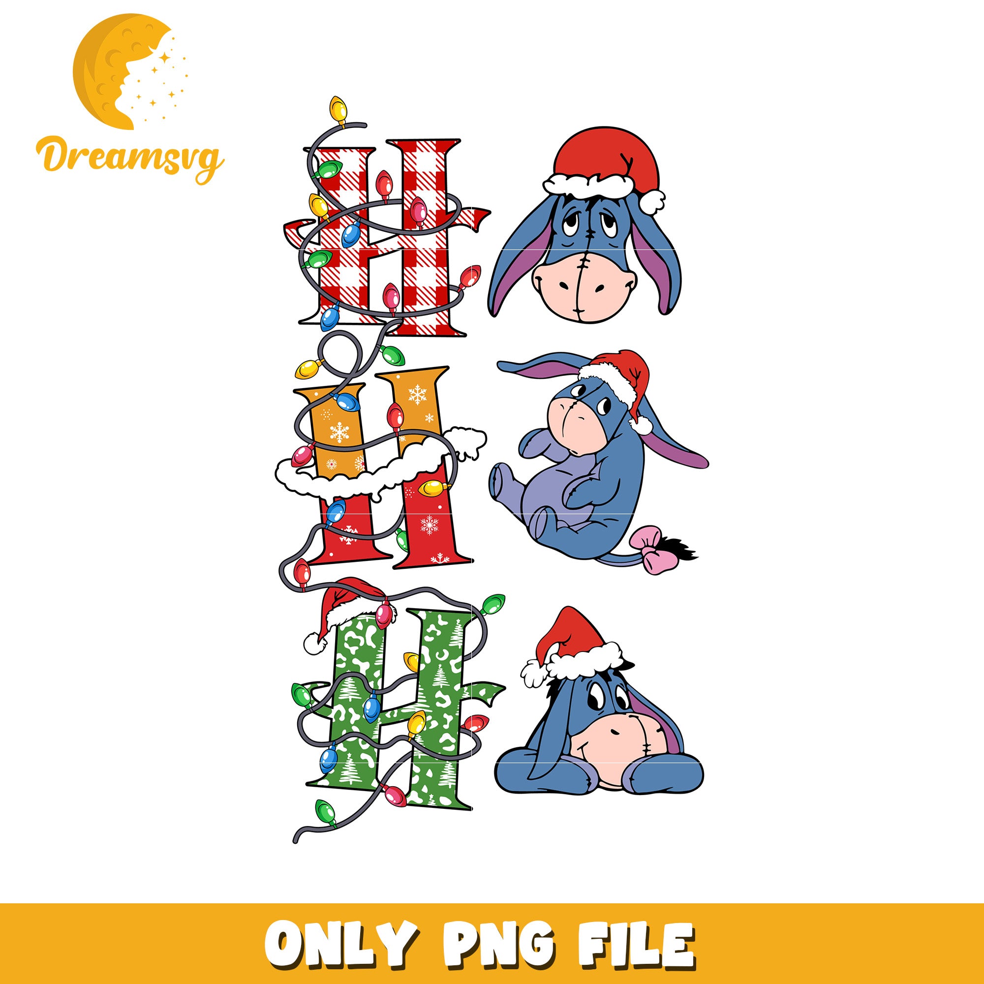 Eeyore Christmas Lights PNG