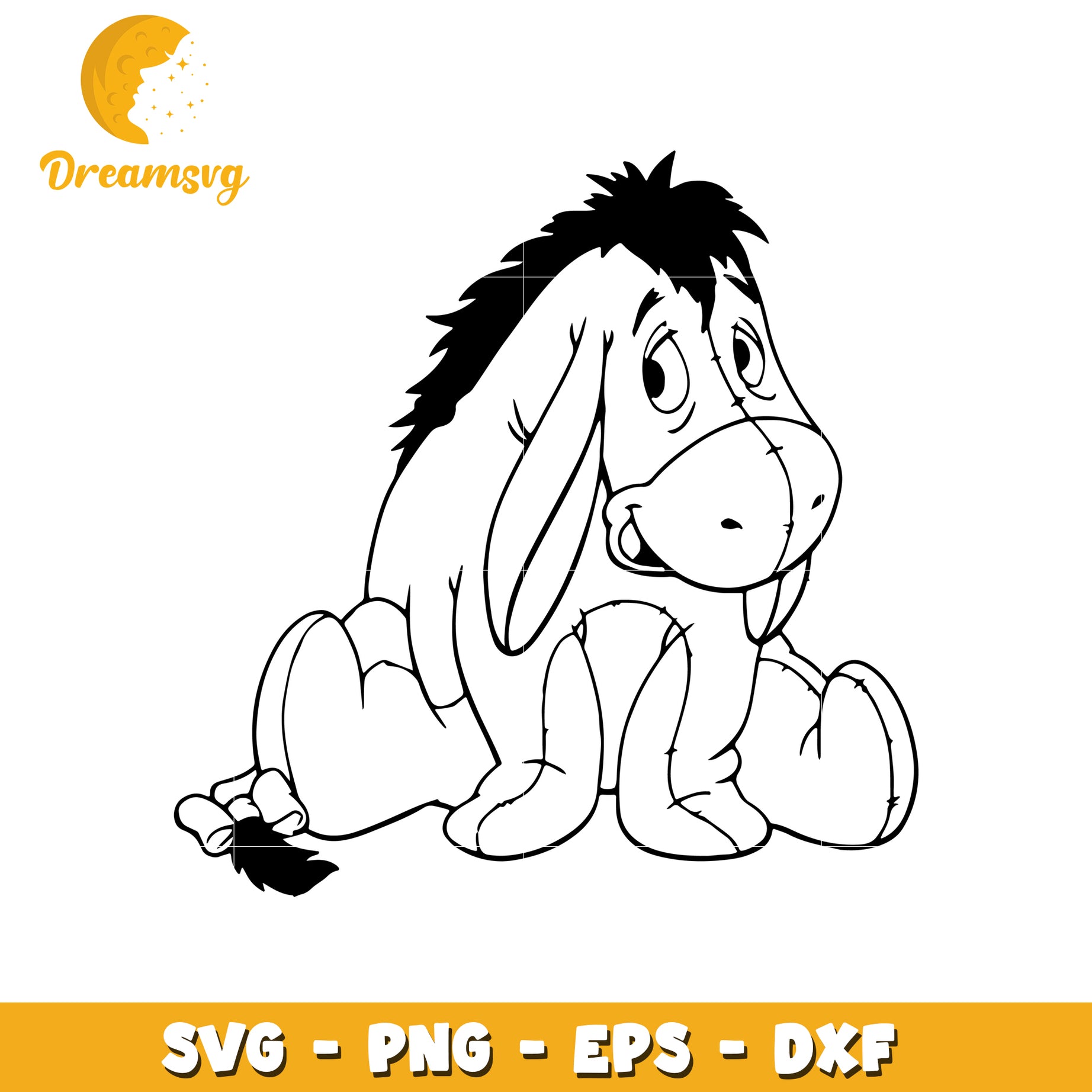 Eeyore SVG Cut File PNG, EPS, DXF