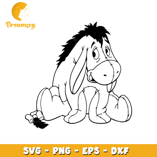 Eeyore SVG Cut File PNG, EPS, DXF
