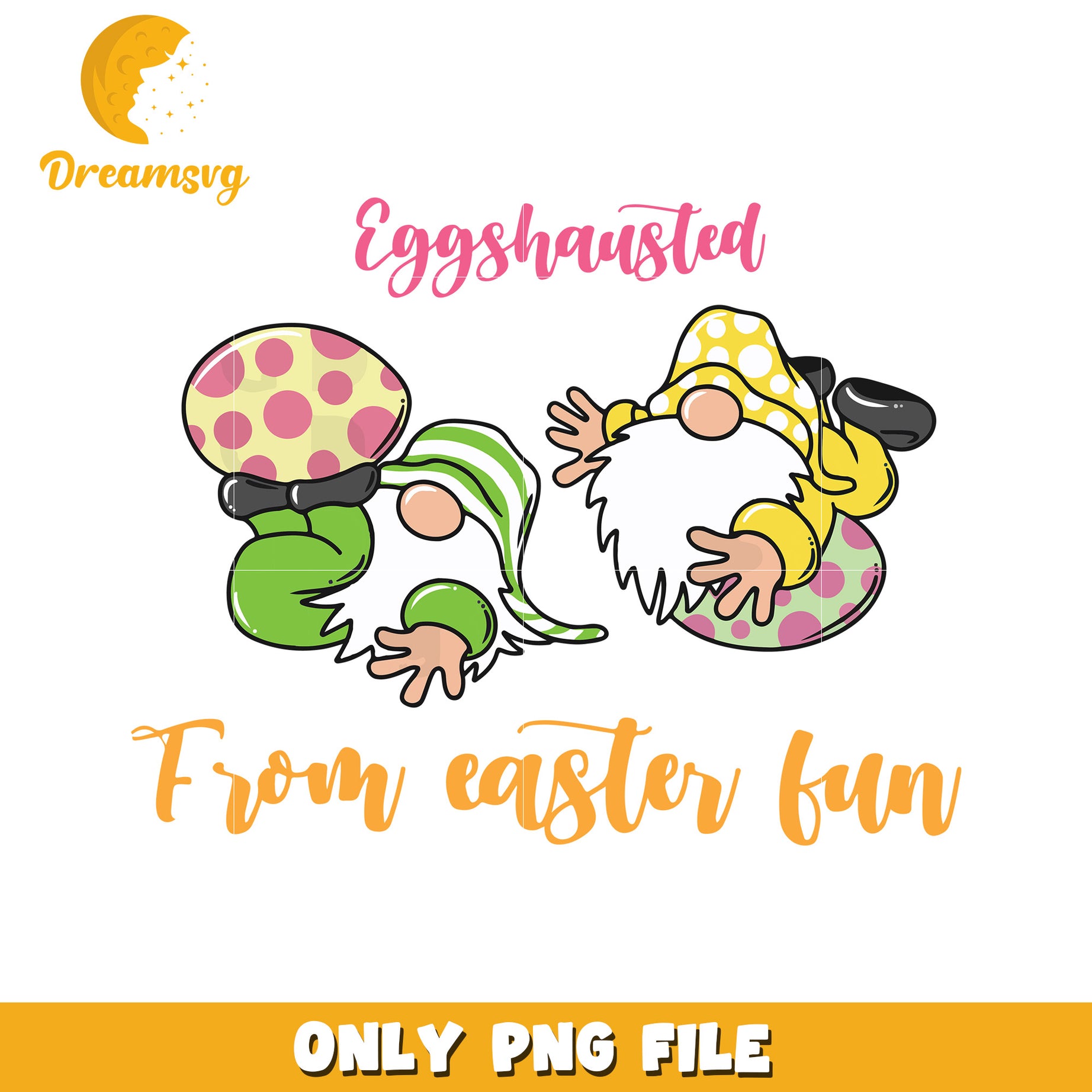 Eggshausted from easter fun png, gnomes png, easter egg png