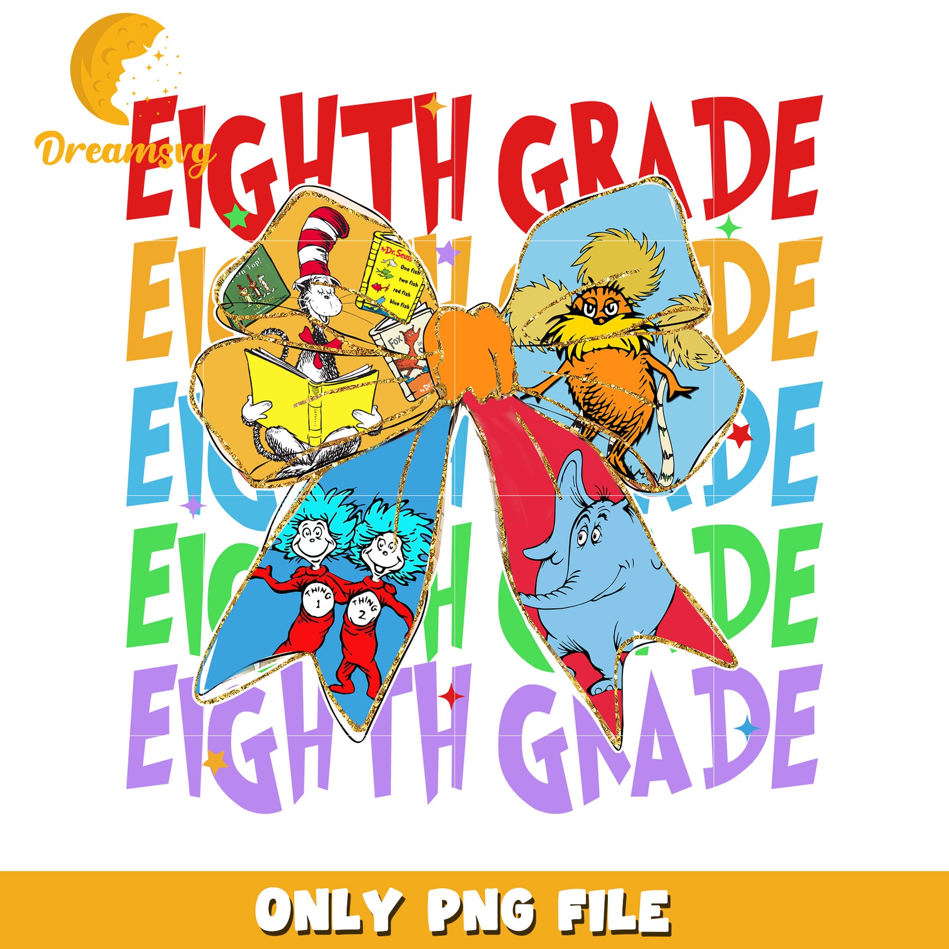 Eighth Grade Dr Seuss Bow PNG