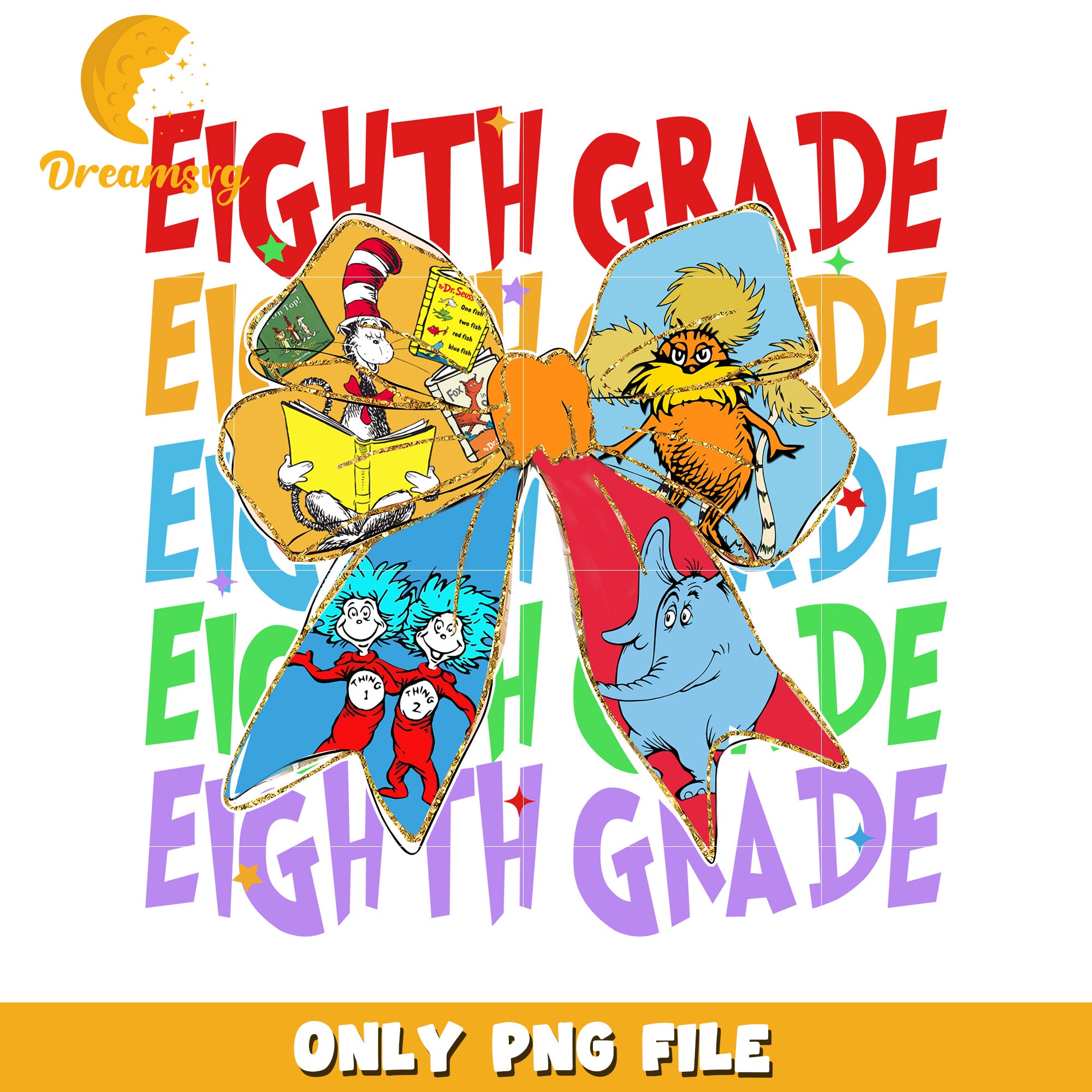 Eighth Grade Dr Seuss Bow PNG