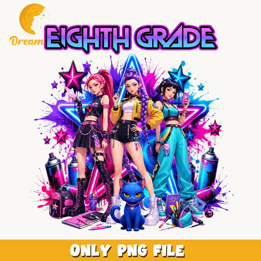 Eighth Grade Kpop Girls PNG, Back To School, Fan PNG