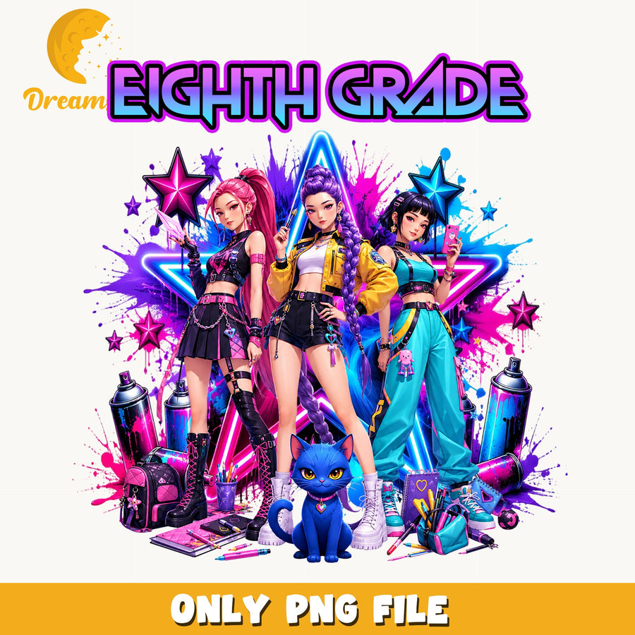 Eighth Grade Kpop Girls PNG, Back To School, Fan PNG