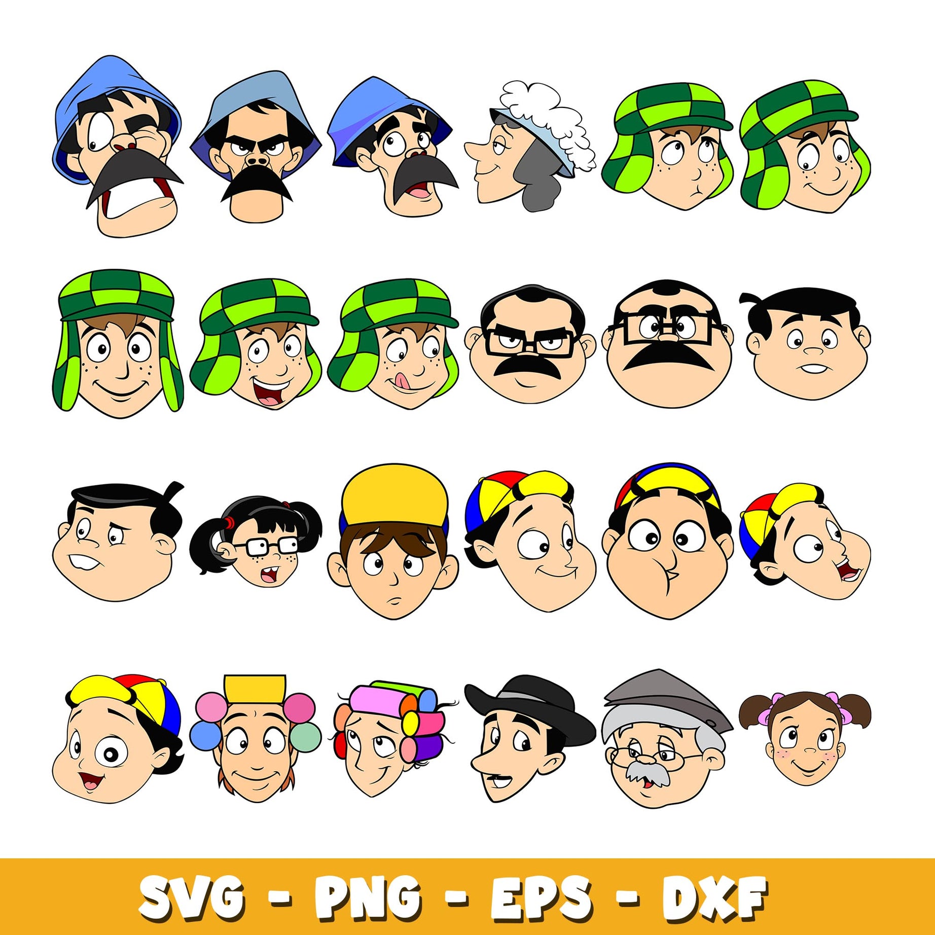 El Chavo Animado head  svg, El Chavo bundle svg, cartoon svg  