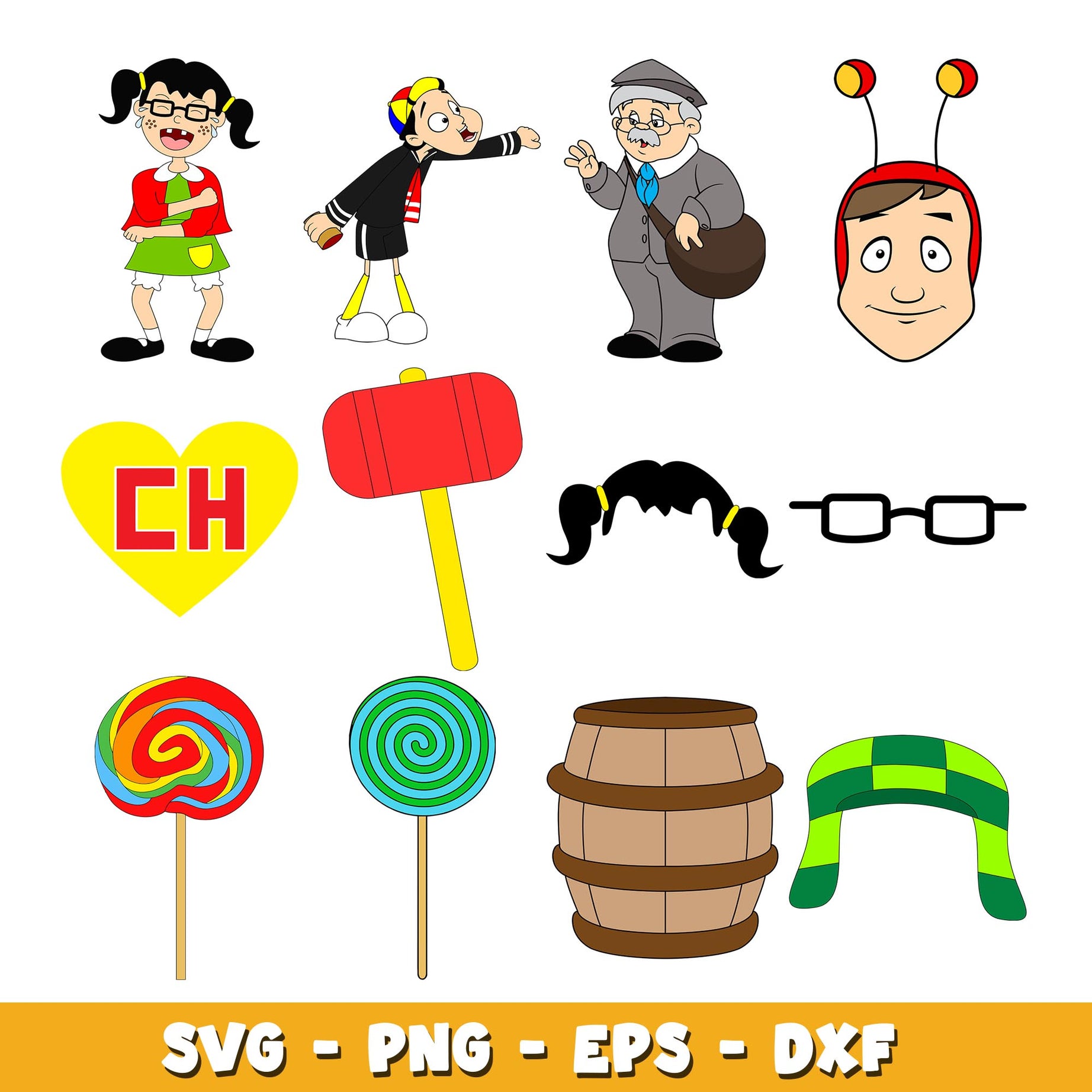 El Chavo del Ocho svg, El Chavo bundle svg, cartoon svg 