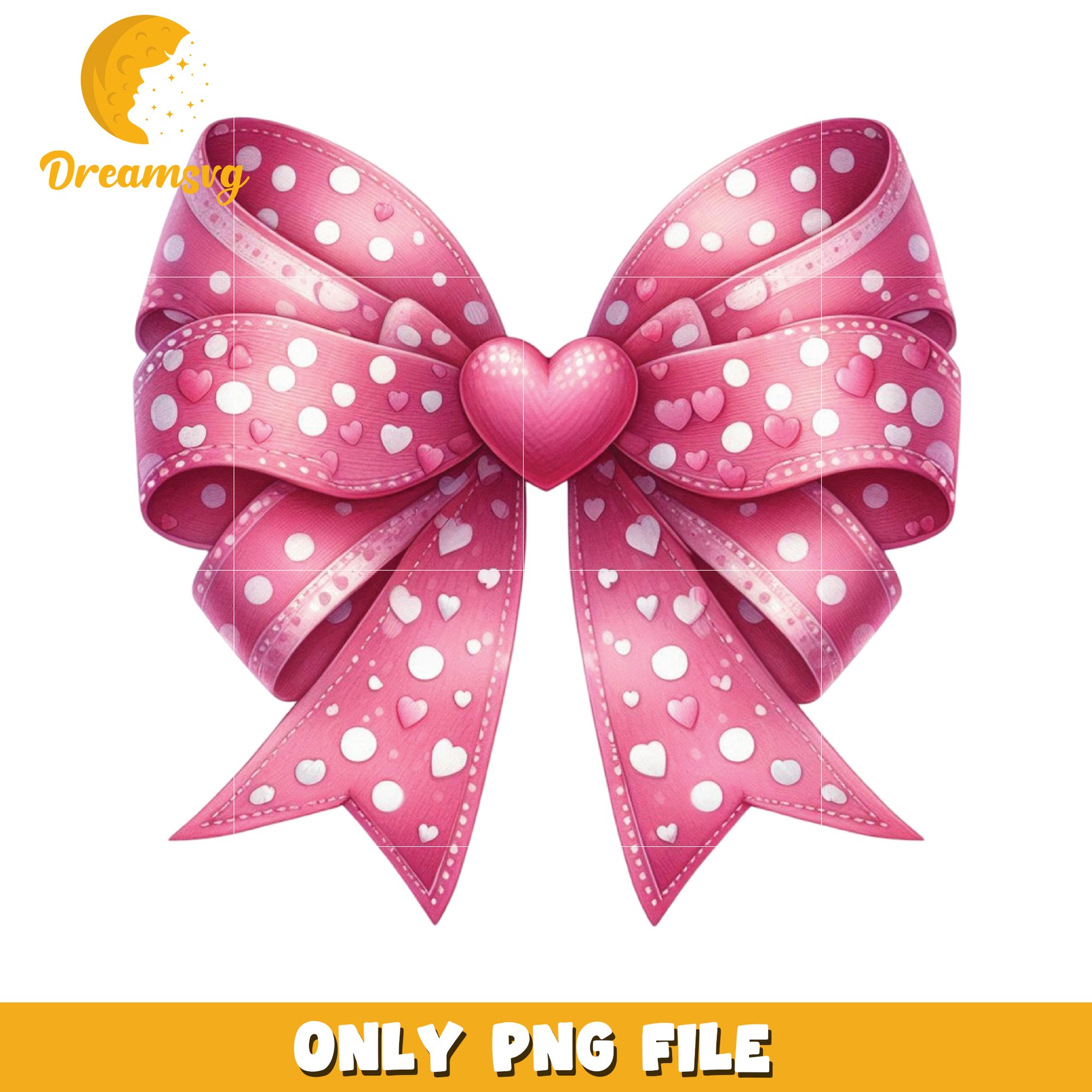 Elegant Pink Heart Bow Clipart PNG File Download