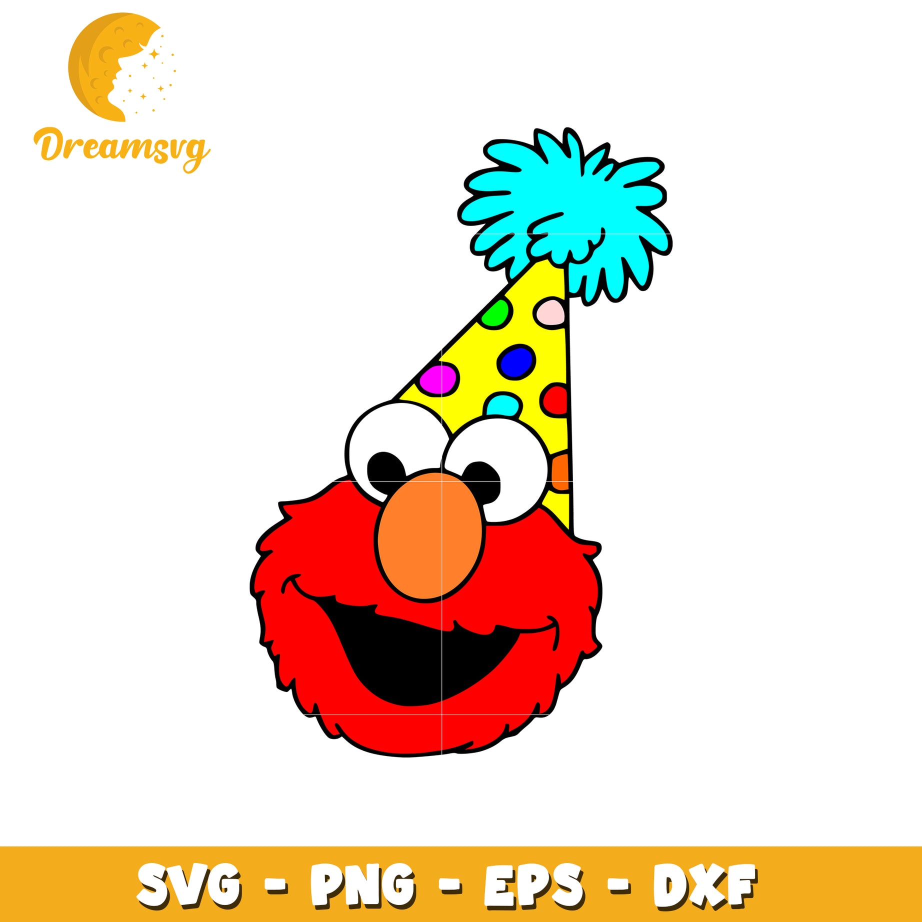 Elmo Birthday Party Hat SVG Clipart for Kids Crafts