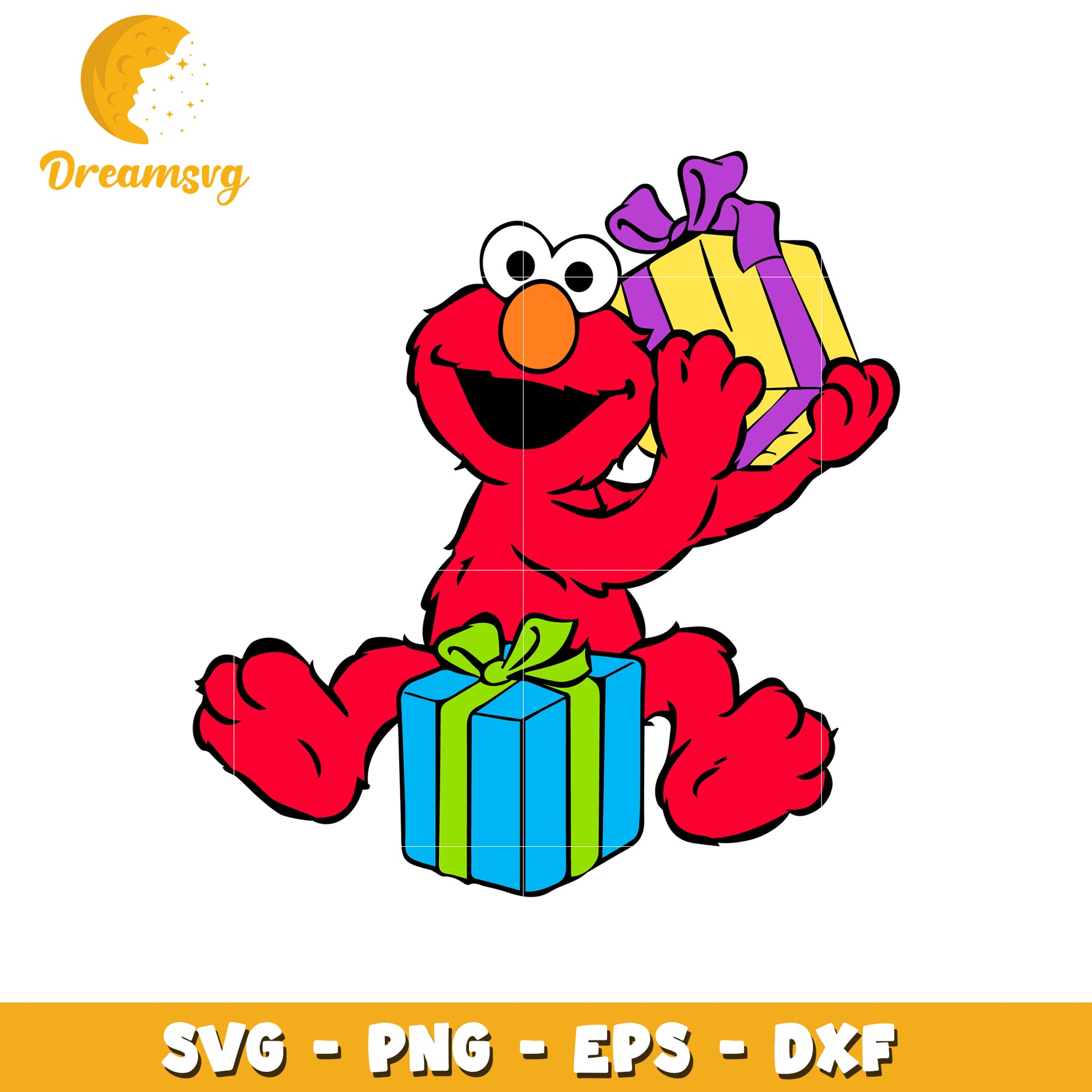 Elmo Birthday SVG PNG EPS DXF Cut File