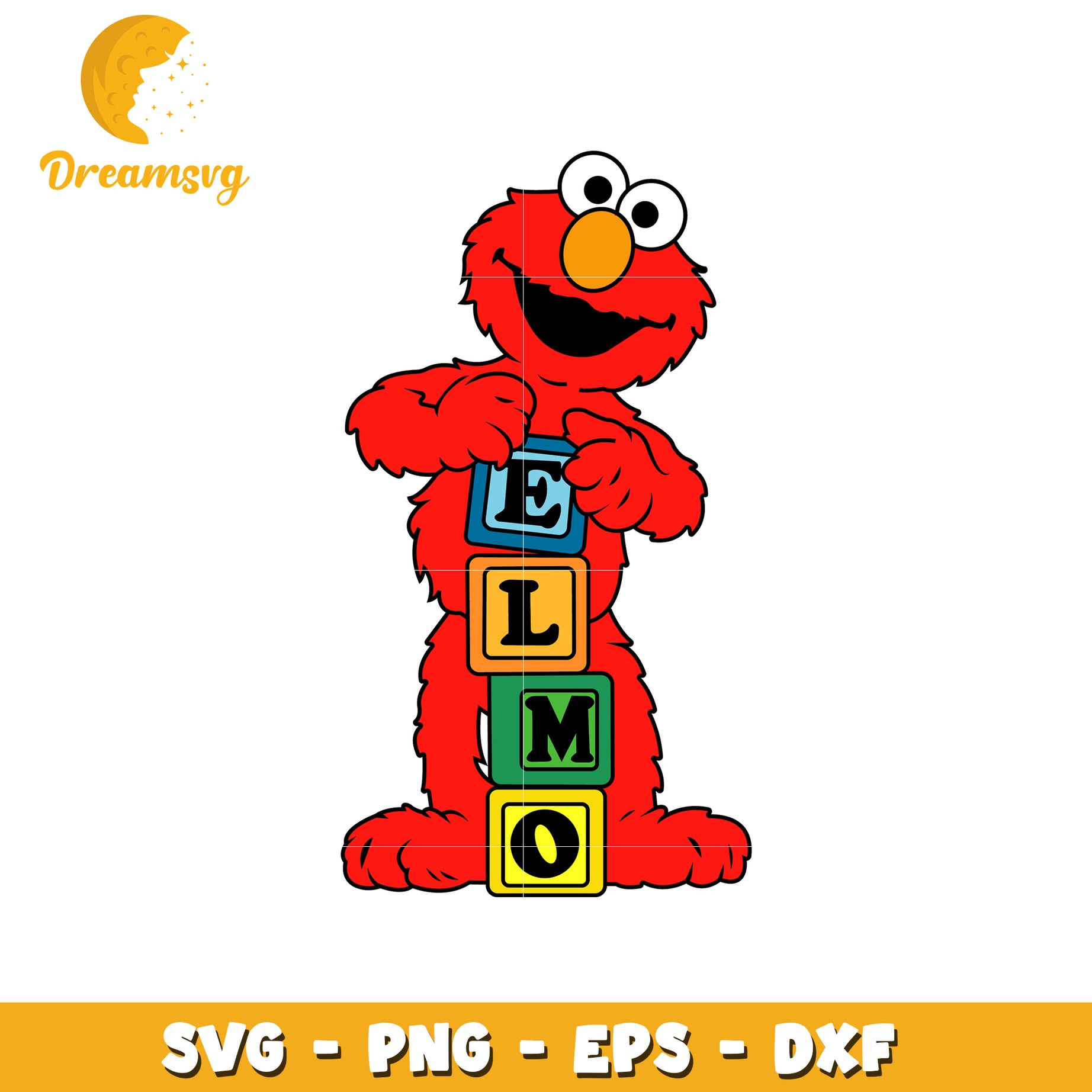 Elmo Large Format File Elmo Blocks SVG PNG EPS DXF Cut File – DreamSVG Store