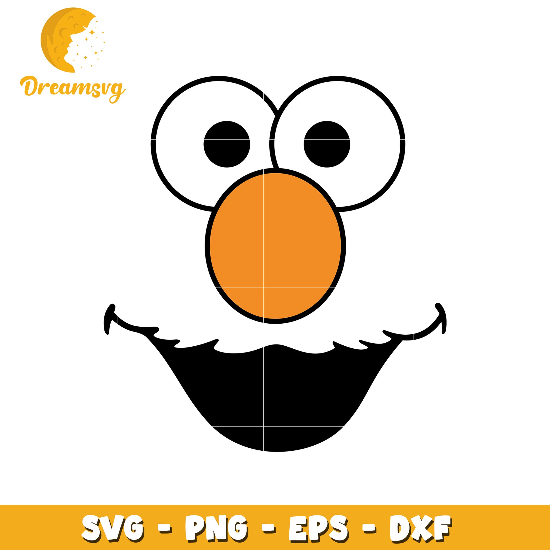 Elmo Face SVG PNG EPS DXF Cut File