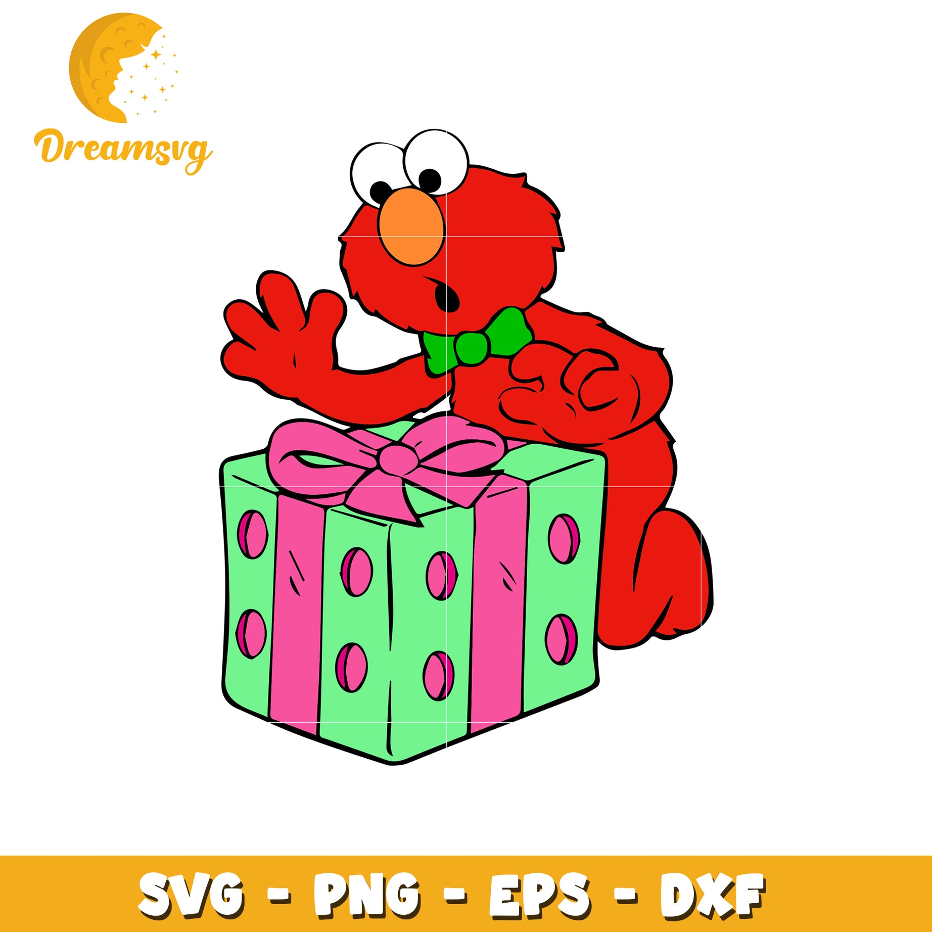 Elmo Gift SVG PNG EPS DXF Cut File