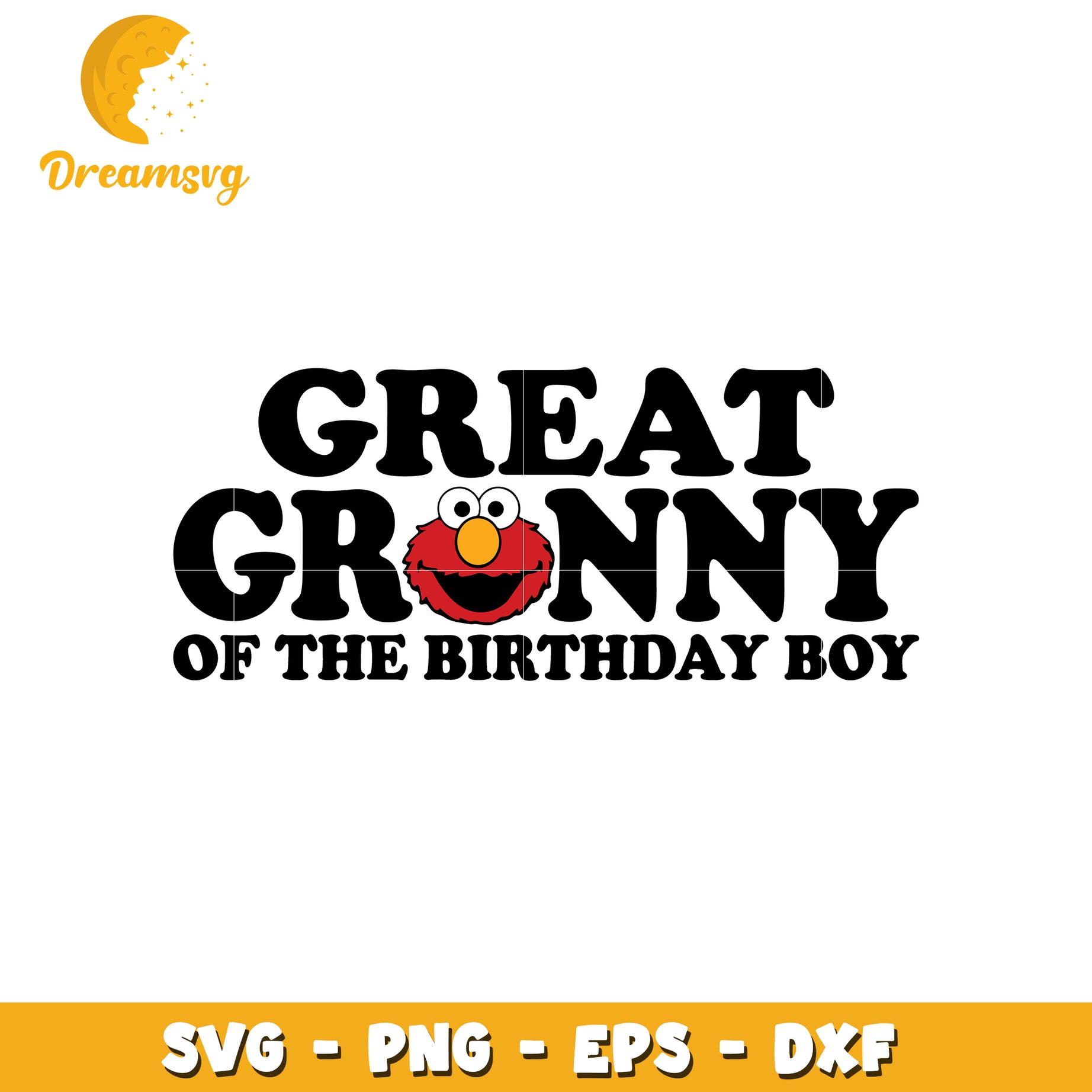 Elmo Great Granny Birthday SVG Cut File