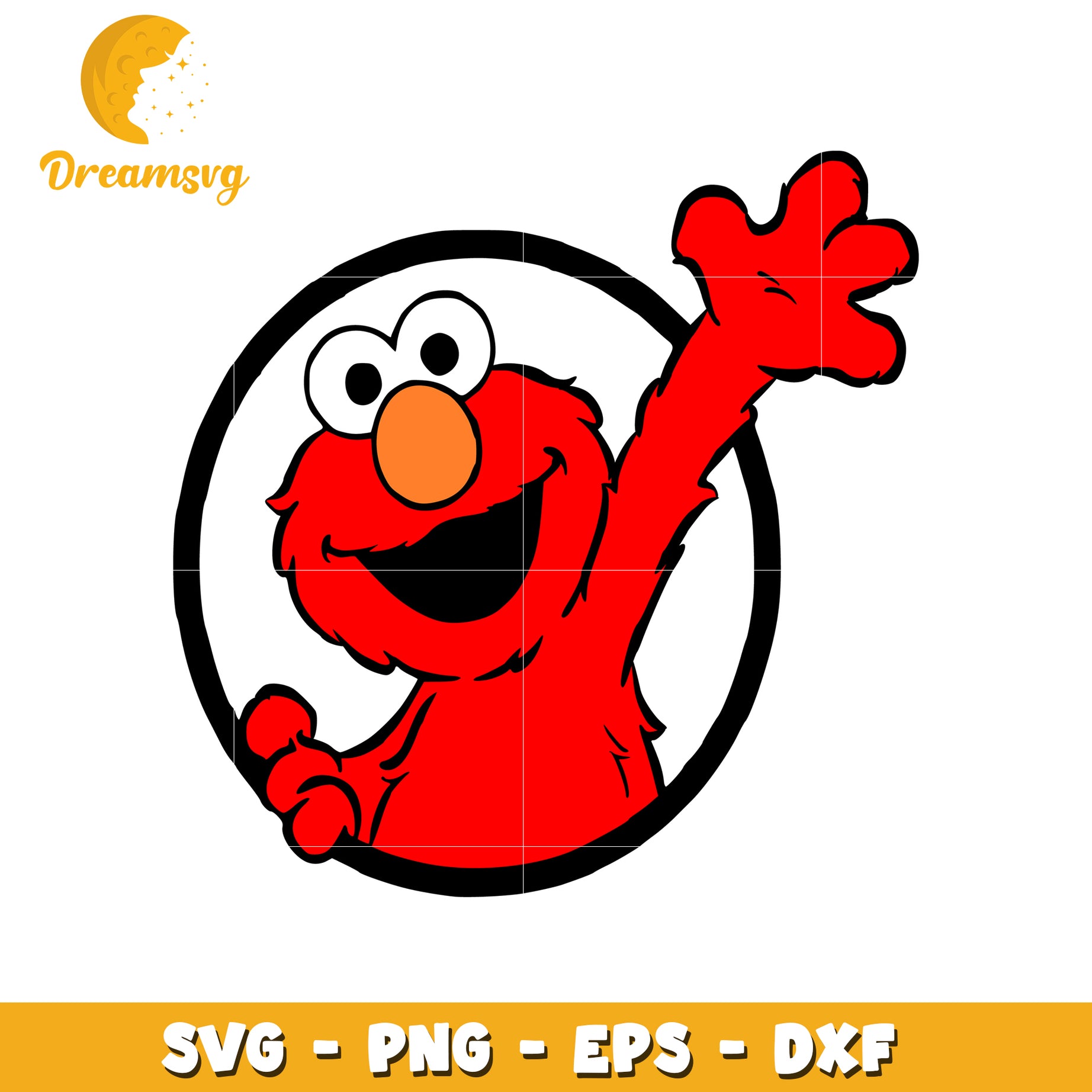 Elmo SVG Cut File PNG, EPS, DXF