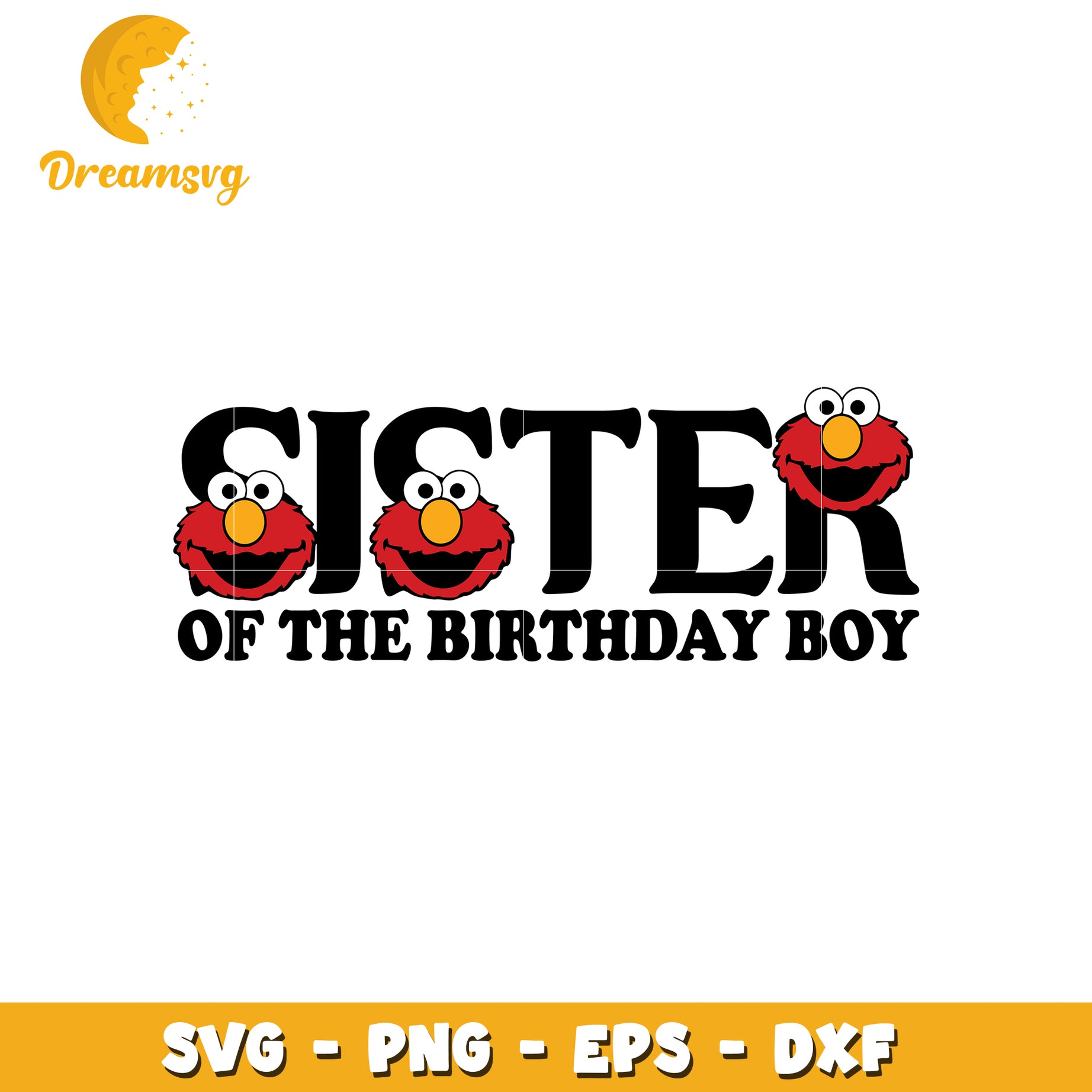 Elmo Sister Birthday SVG Cut File