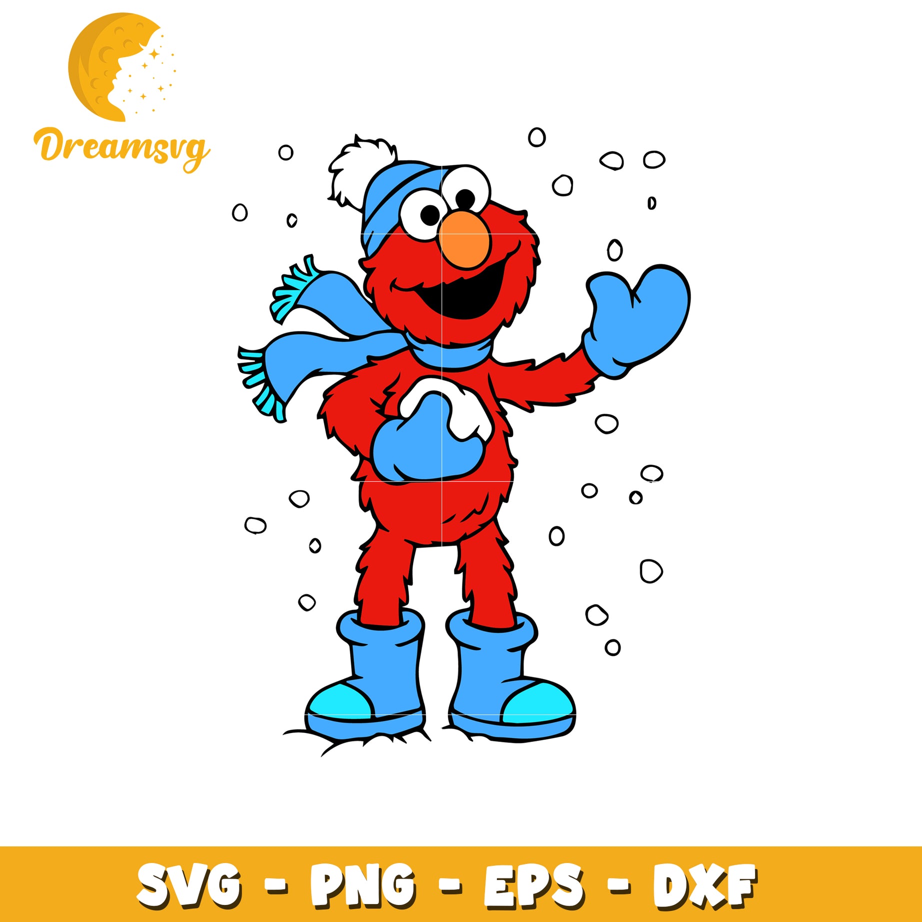 Elmo Snowball SVG PNG EPS DXF Cut File