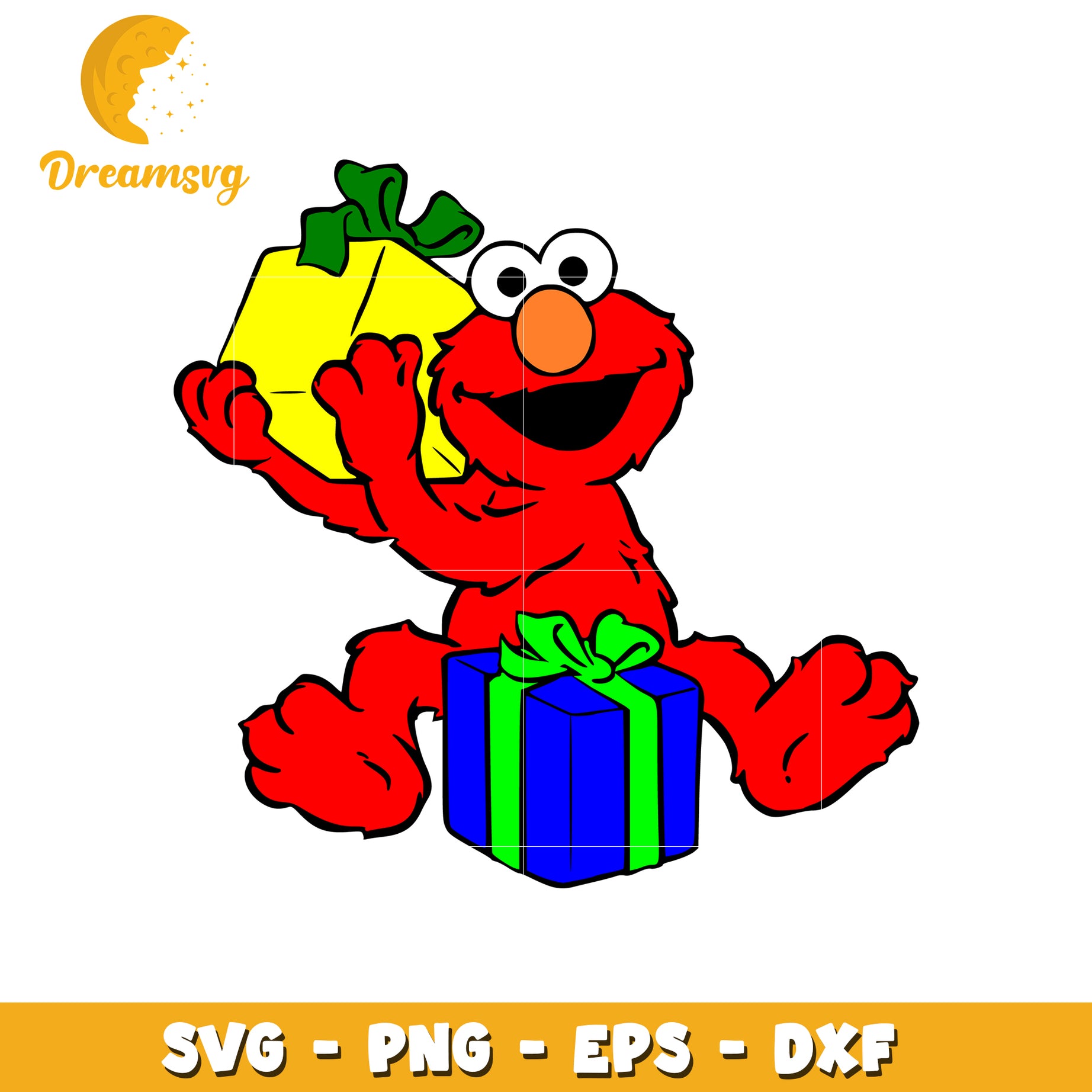 Elmo with Gifts SVG Clipart for Crafts and Design