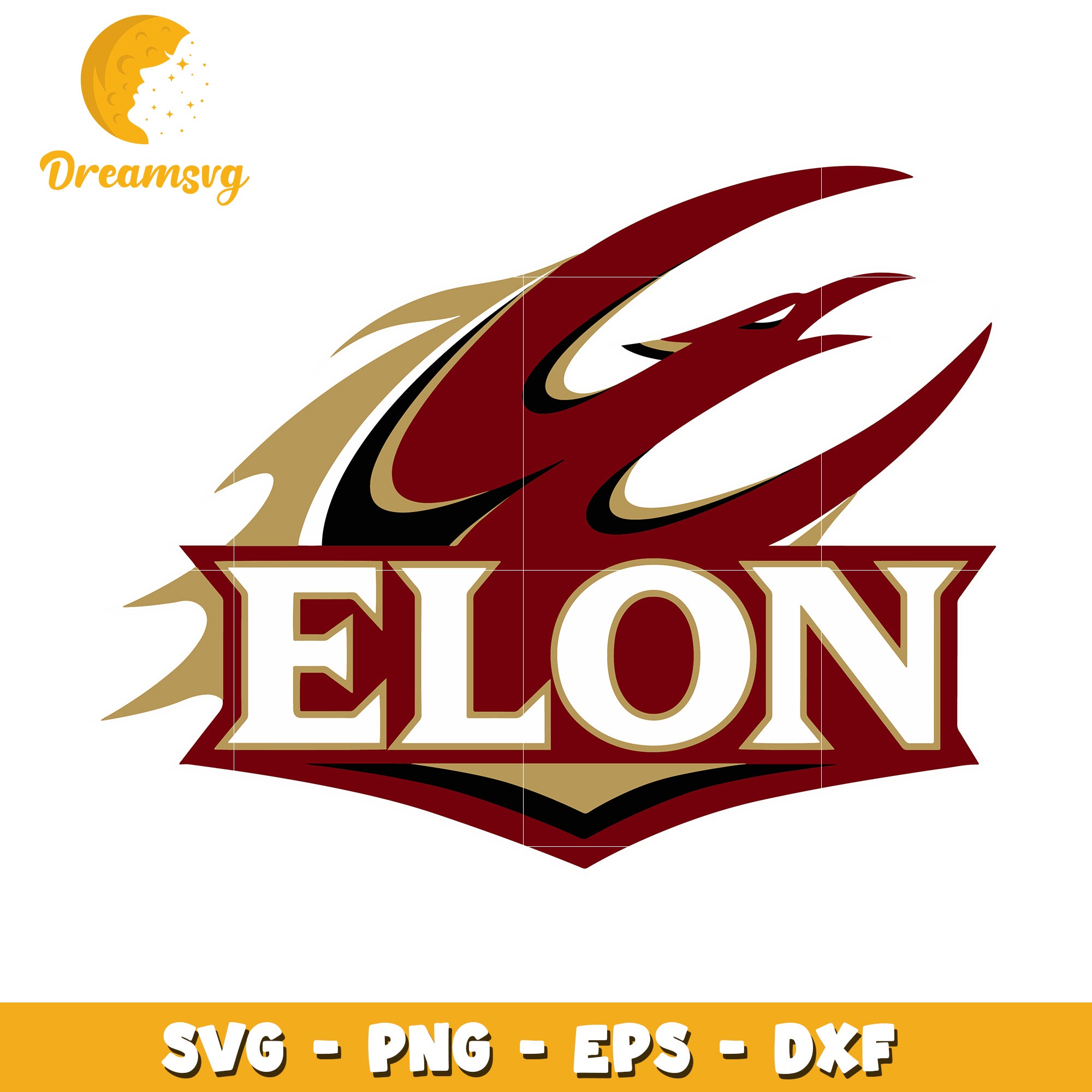 Elon University Phoenix SVG PNG EPS DXF