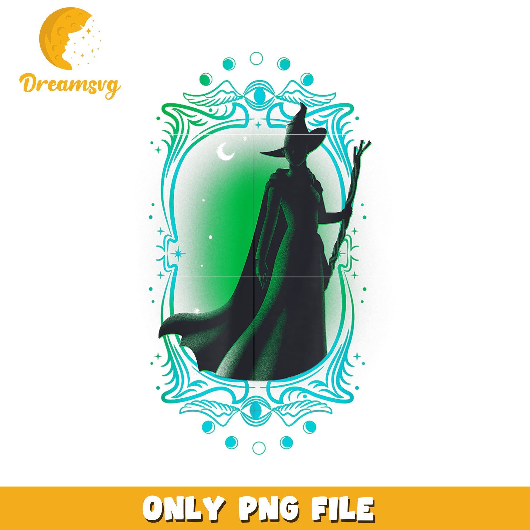 Elphaba Art Nouveau Framed Silhouette png, wicked​ elphaba png, wicked​ glinda png