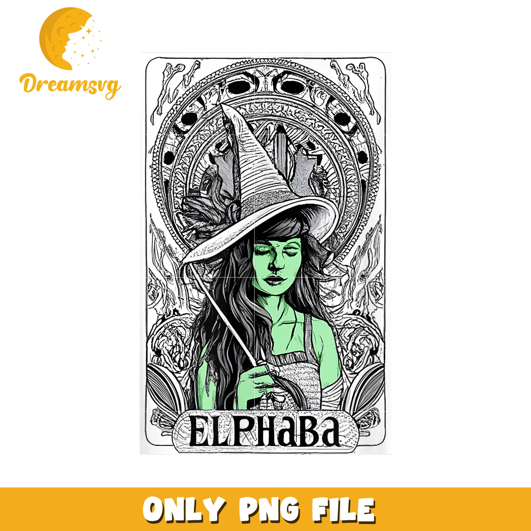 Elphaba Tarot Card png, wicked musical png, elphaba witch png