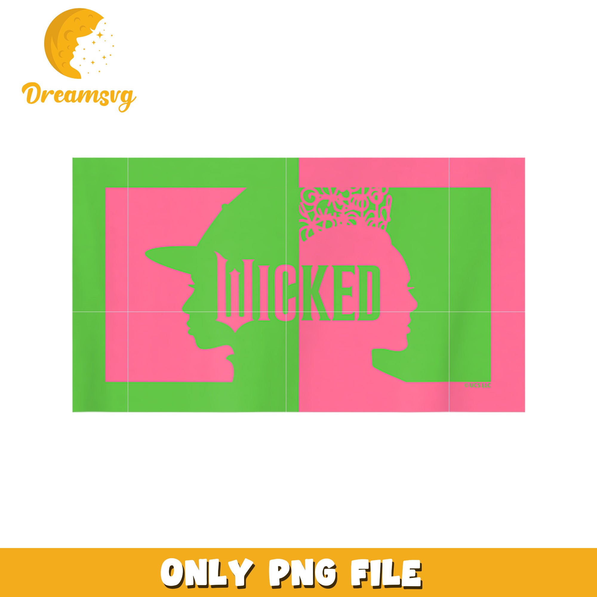 Elphaba & Glinda Silhouettes png, wicked musical png, elphaba witch png