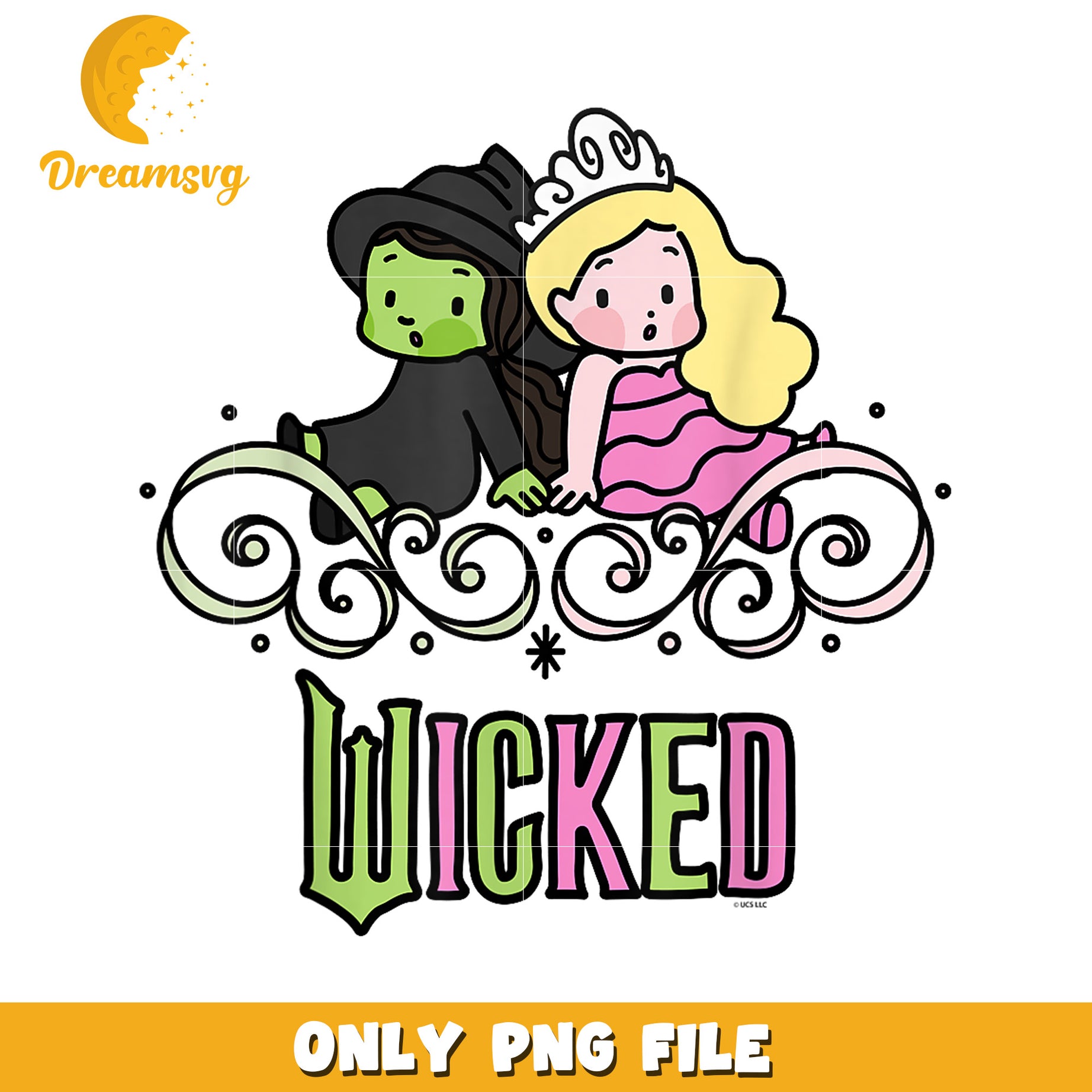 Elphaba & Glinda png, wicked musical png, elphaba witch png