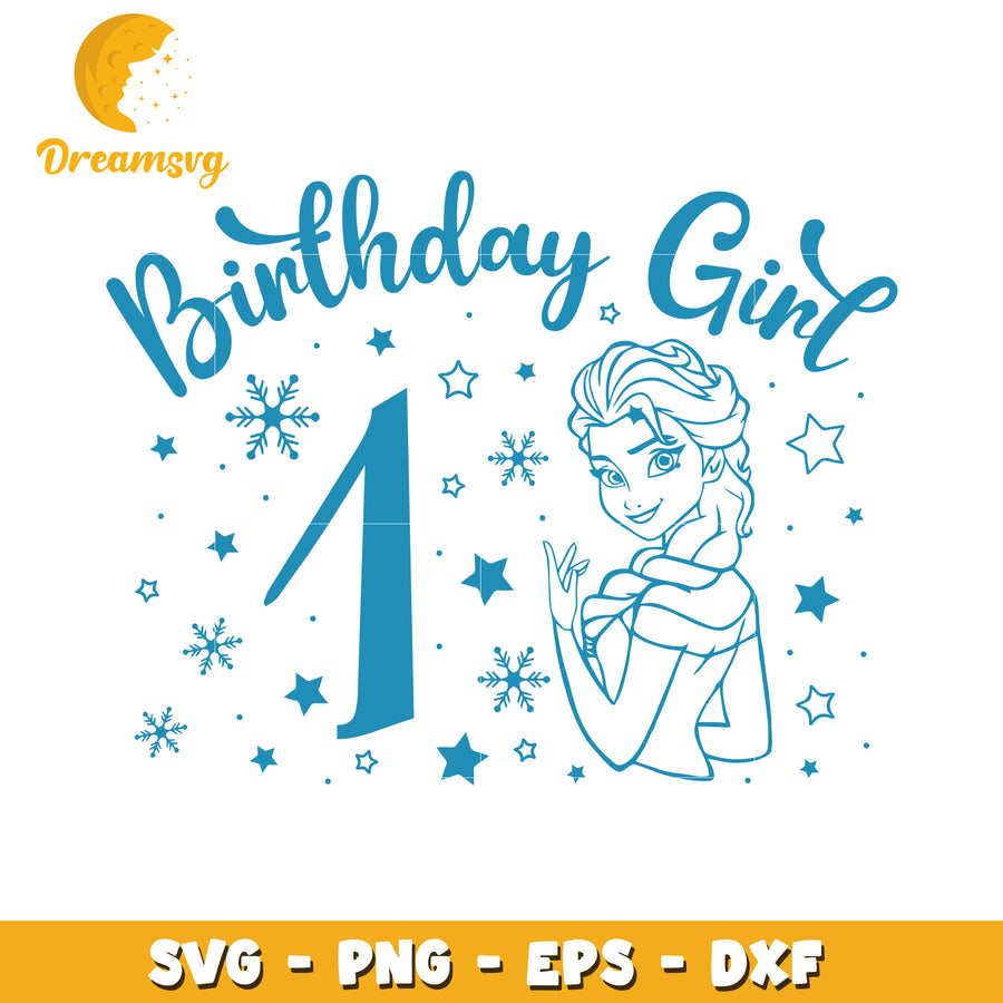 Elsa Birthday Girl SVG PNG EPS DXF