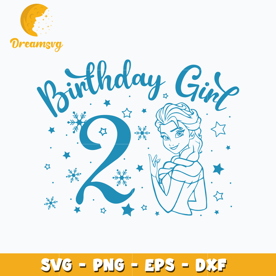 Disney princess elsa 2nd birthday girl svg