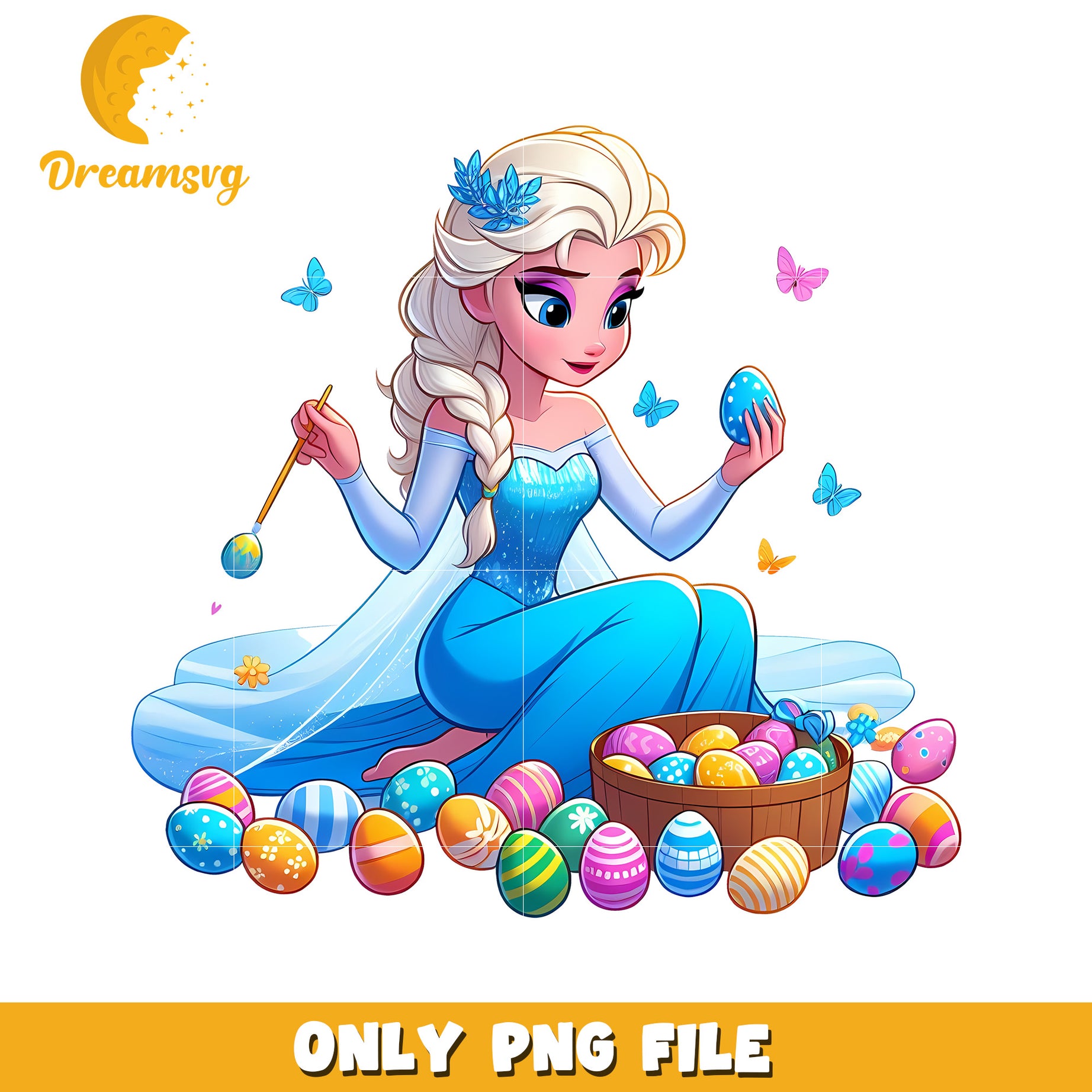 Elsa princess easter eggs magic png, easter day png, frozen png