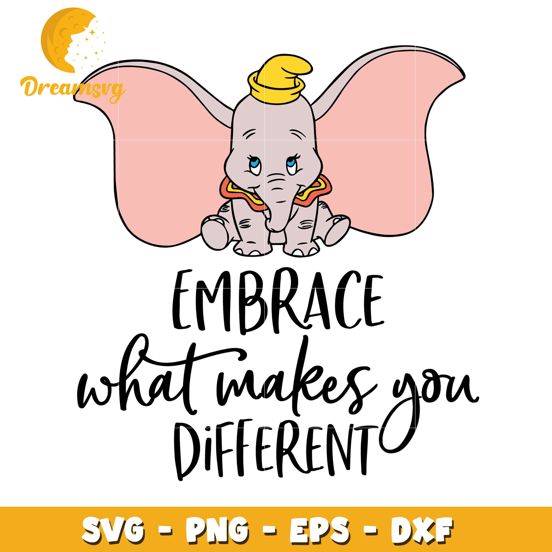 Embrace Differences Dumbo SVG Cut File