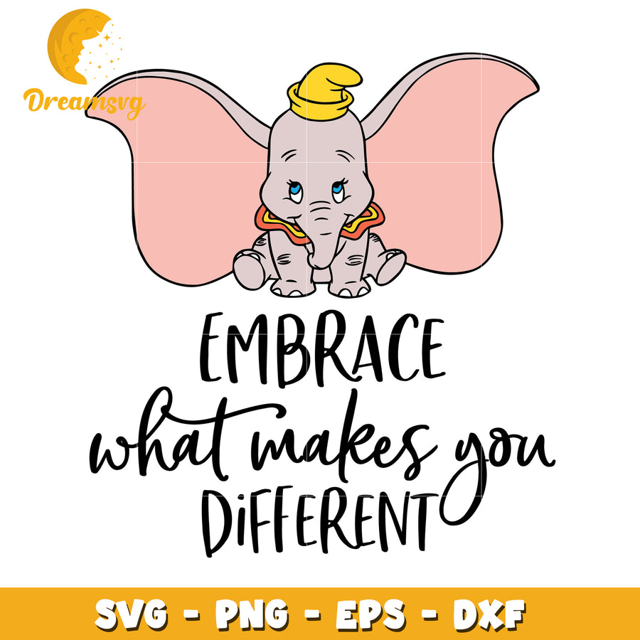 Embrace Differences Dumbo SVG Cut File