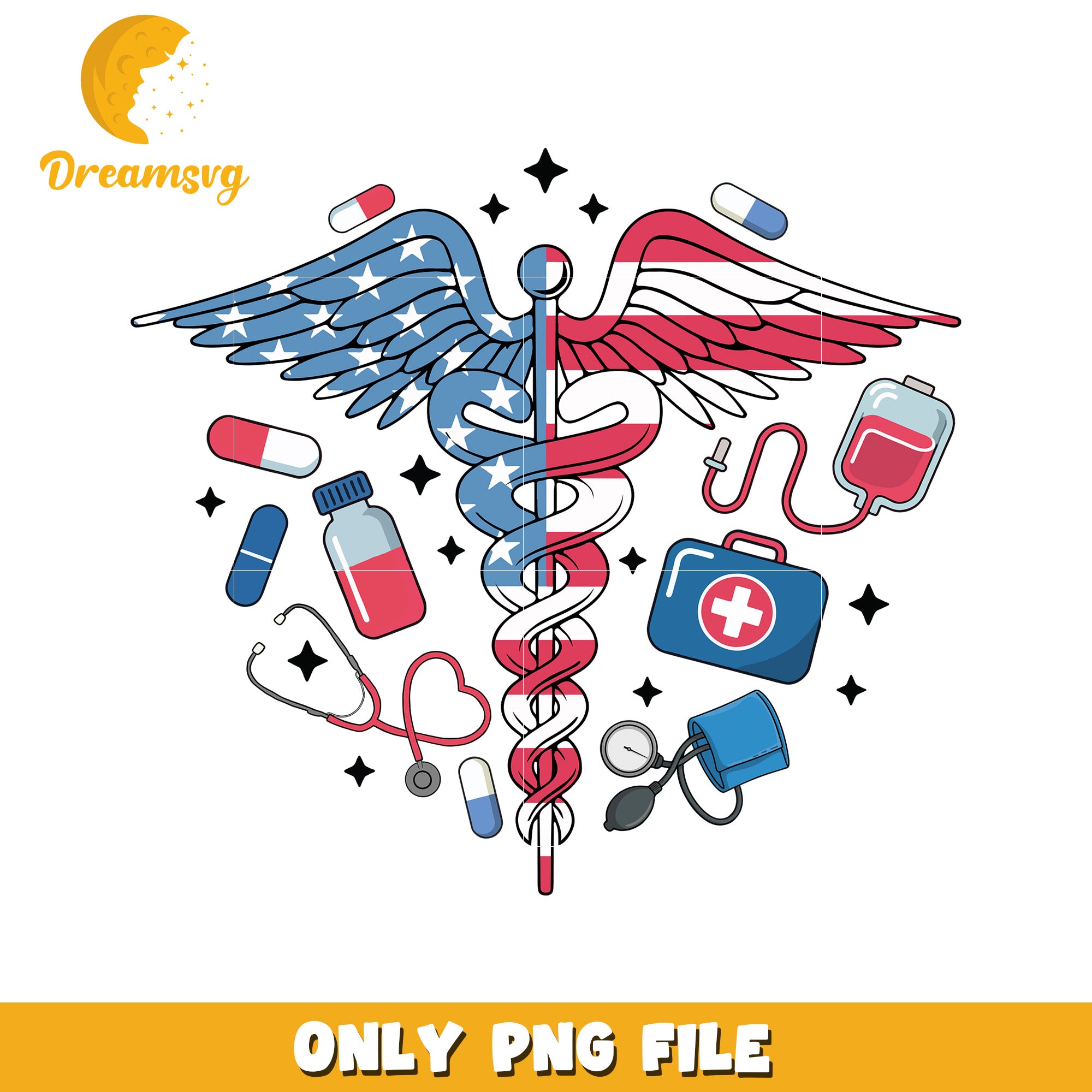 Emergency usa design png, american emergency png, usa medical png