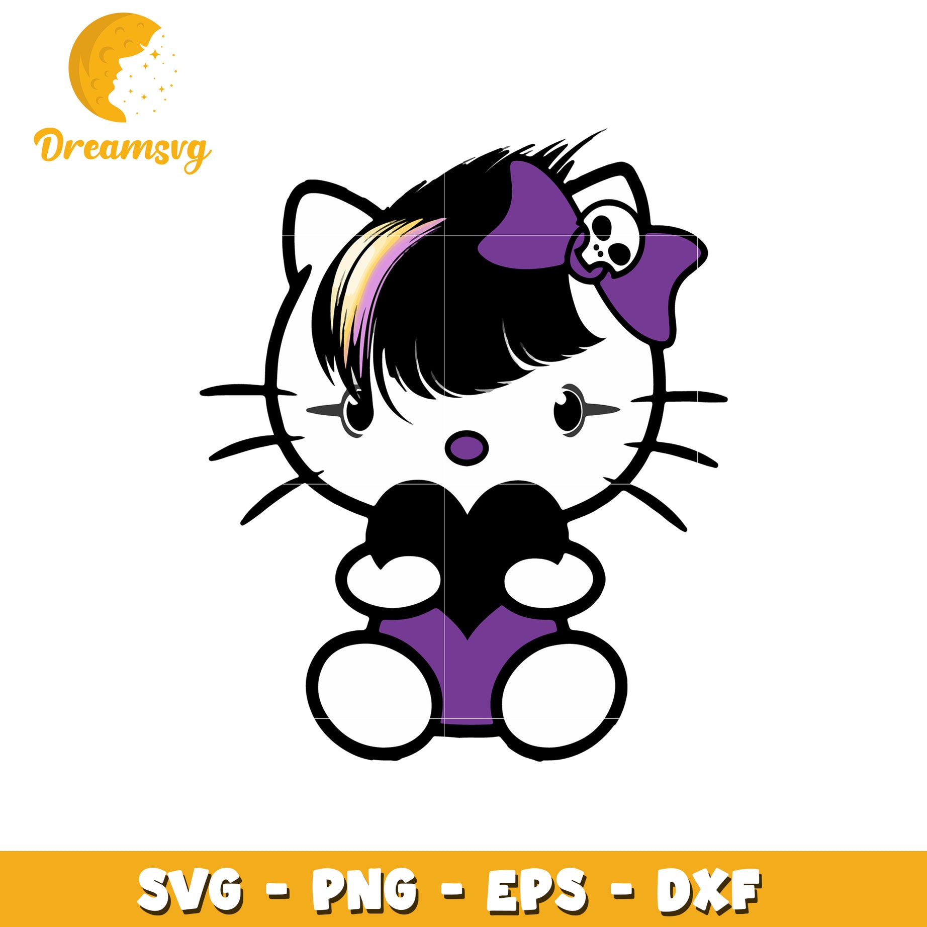 Emo Hello Kitty SVG Cut File