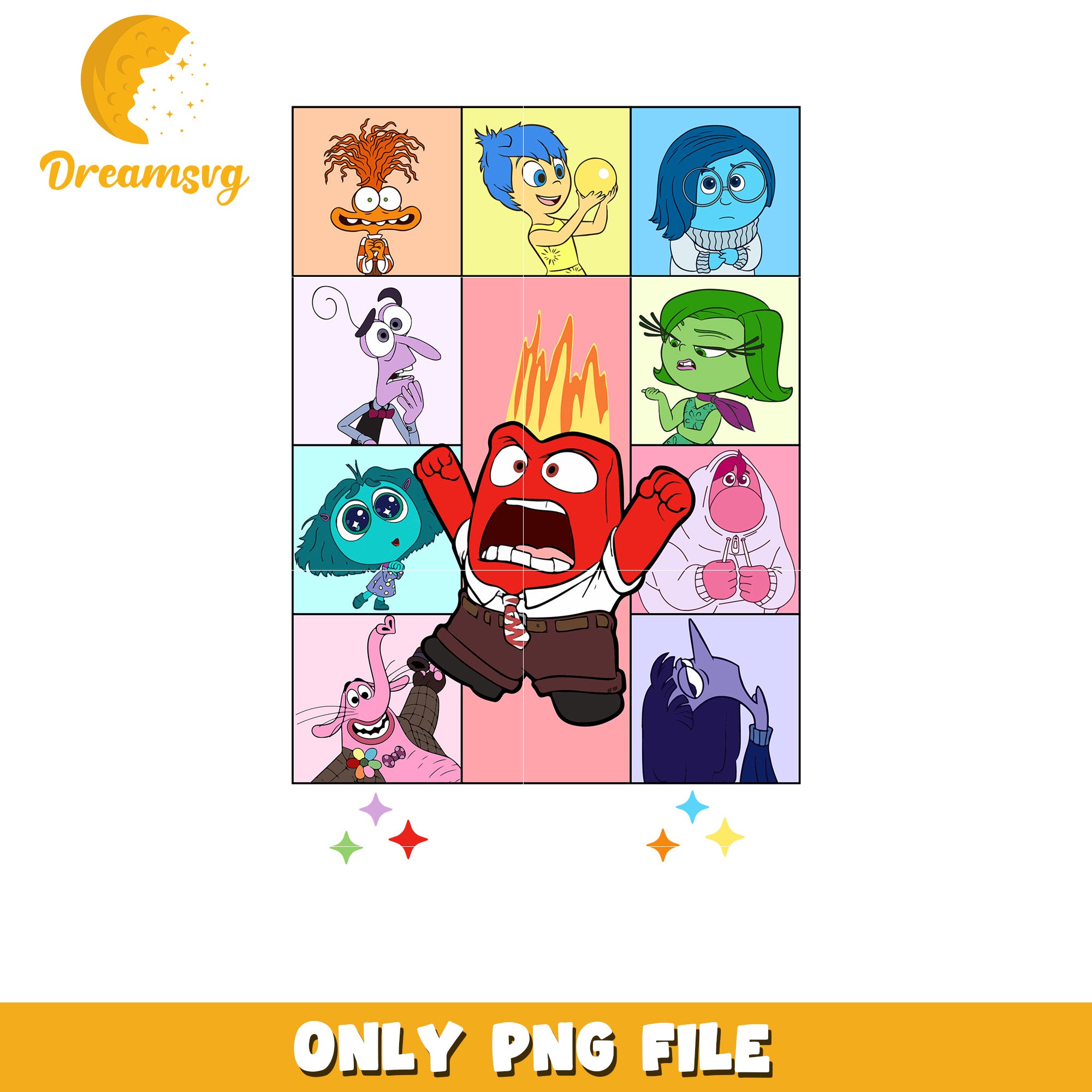 Emotional Characters Inside Out PNG Graphic File Download
