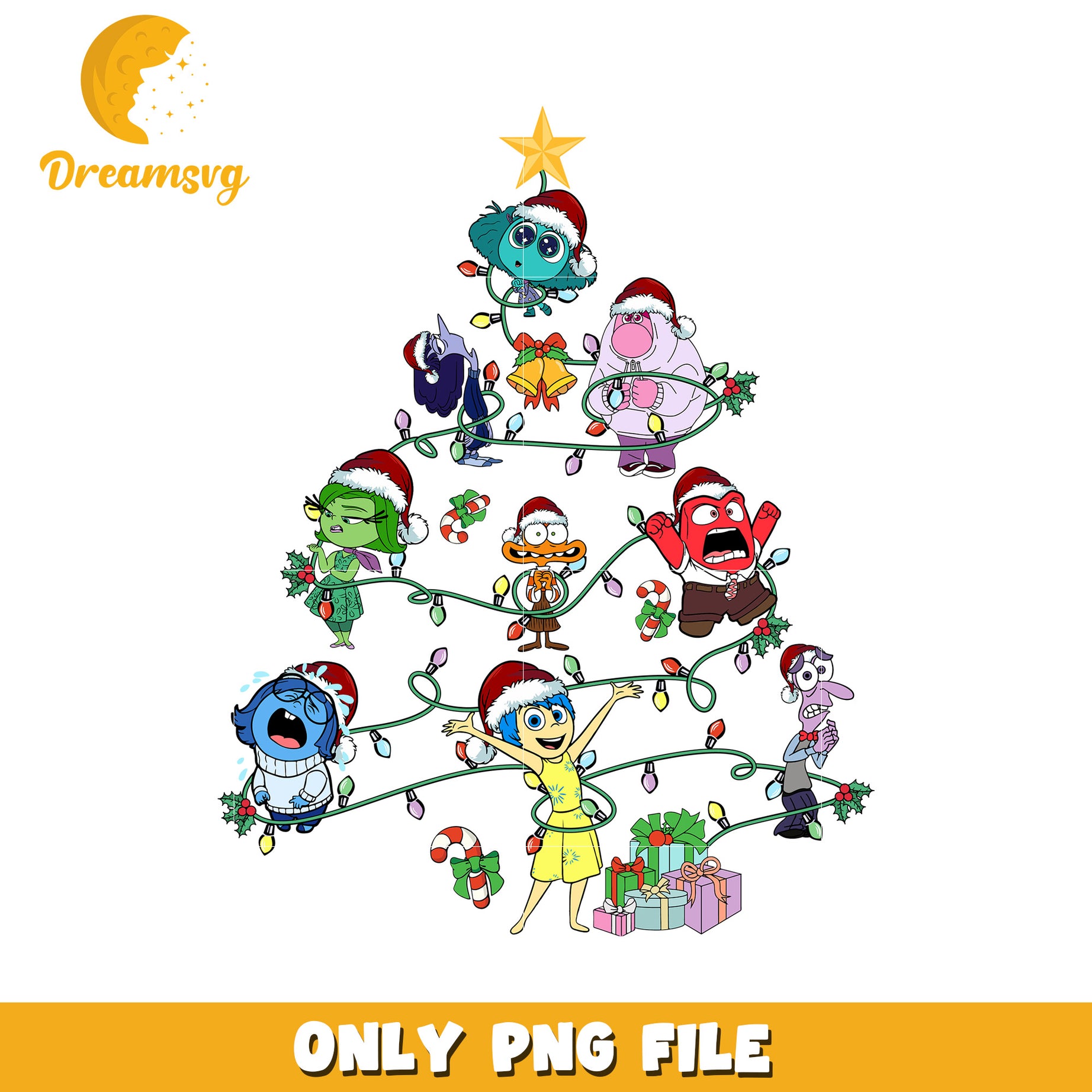 Emotion tree png, disney celebration png, christmas dream png
