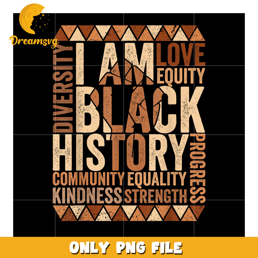 Empowering Black History Word Art PNG for Celebrations