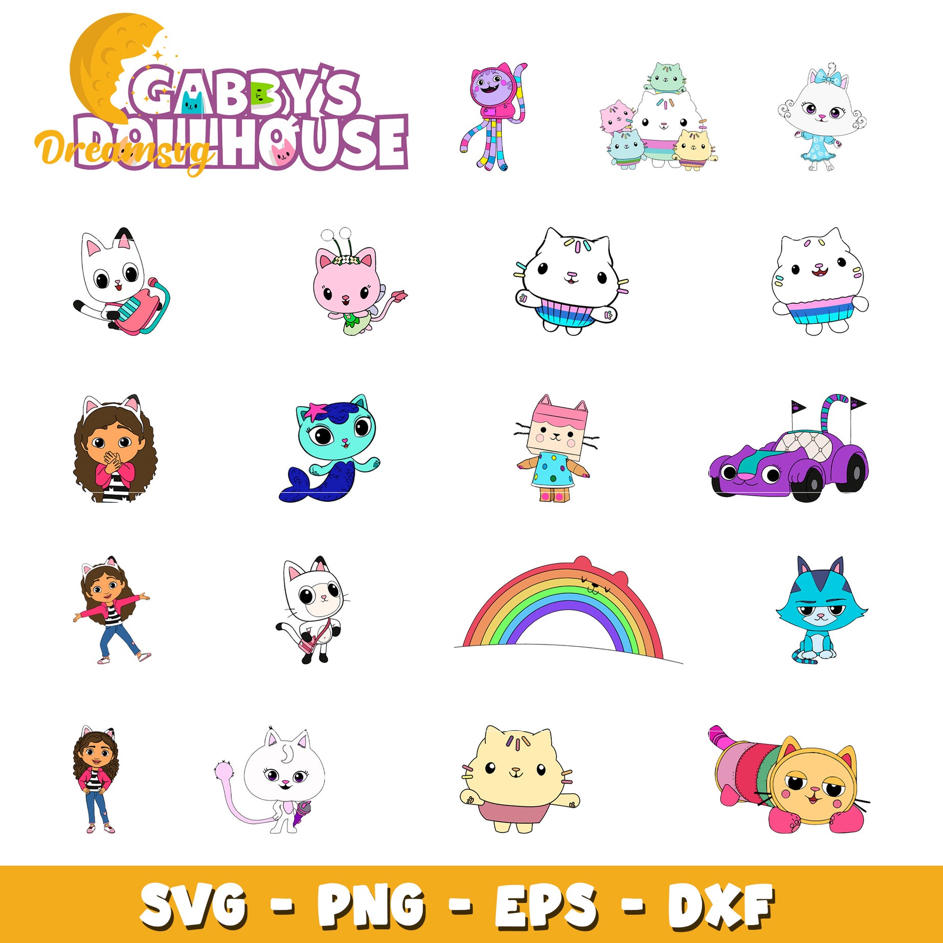 Members gabby's dollhouse bundle svg, gabby's dollhouse​ svg