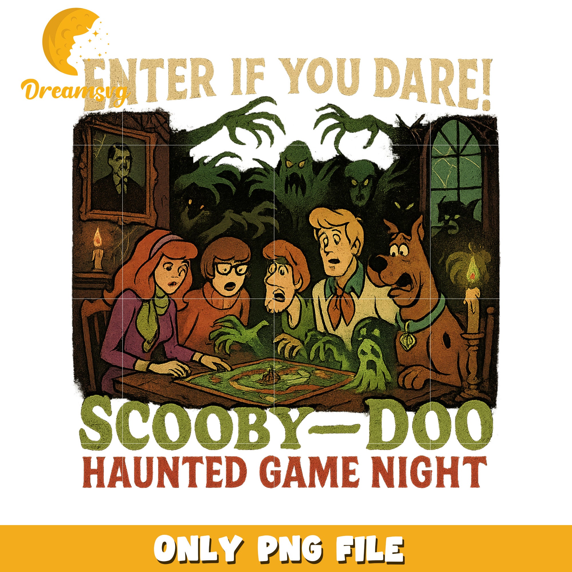Enter if you dare png, scary scooby doo png, halloween scooby doo png