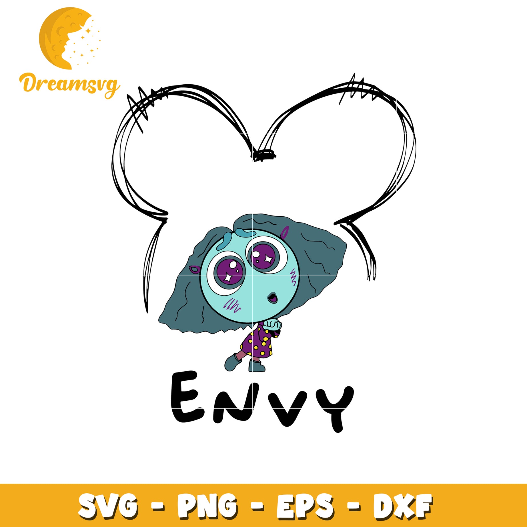 Envy inside out mickey ears svg, inside out svg, cartoon svg